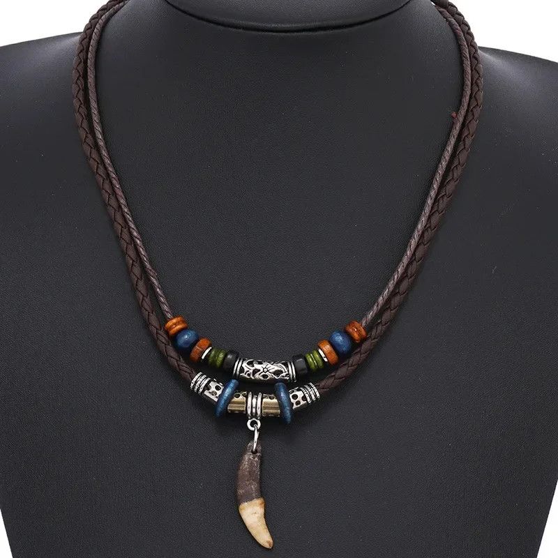 Japanese Brand × Vintage Multi Layered Vintage Wolf Fang Design Adjustable Necklace Size ONE SIZE - 2 Thumbnail
