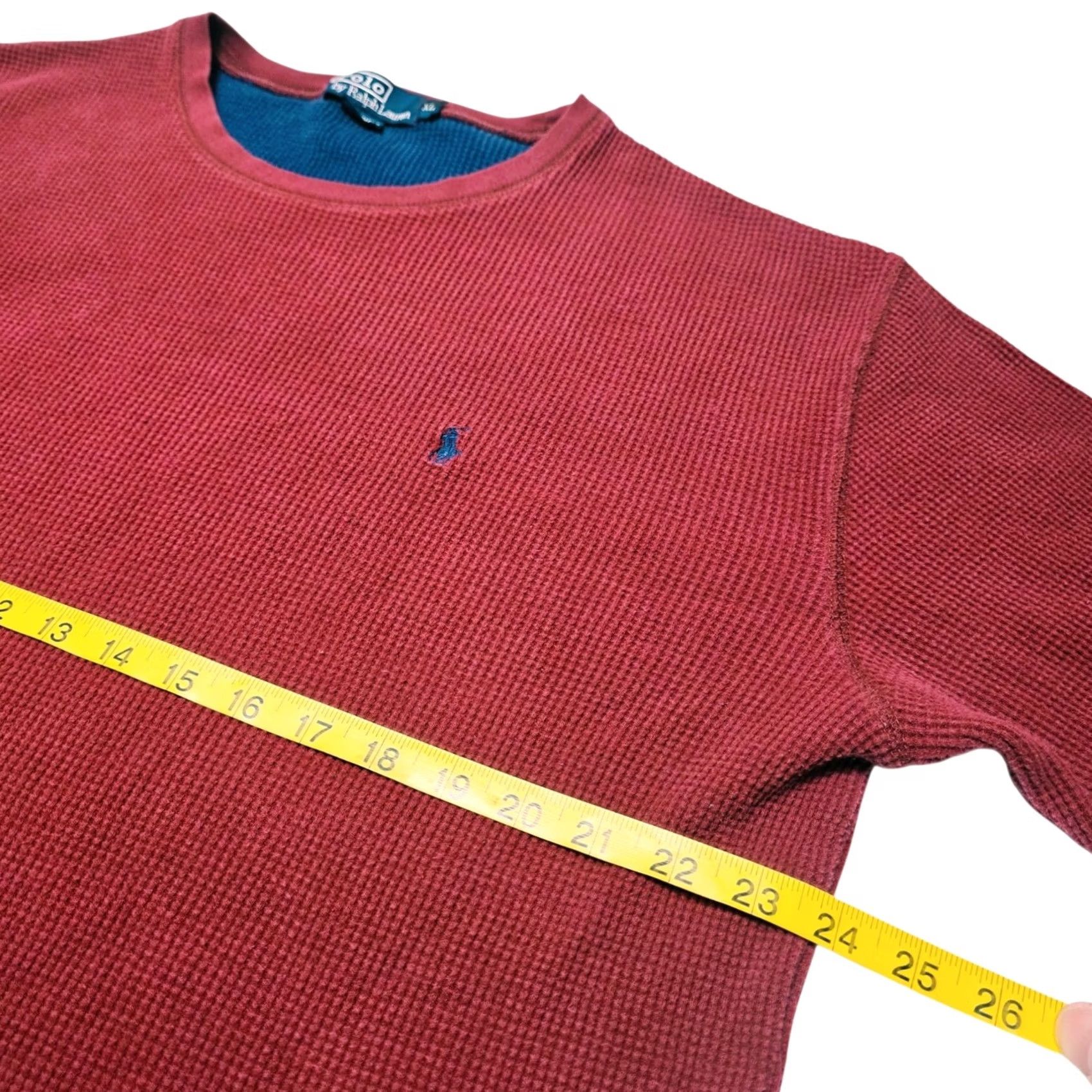 Polo Ralph Lauren VINTAGE Polo Ralph Lauren Sleepwear Mens Long Sleeve Waffle Knit Shirt Red Maroon XL Size US XL / EU 56 / 4 - 4 Thumbnail