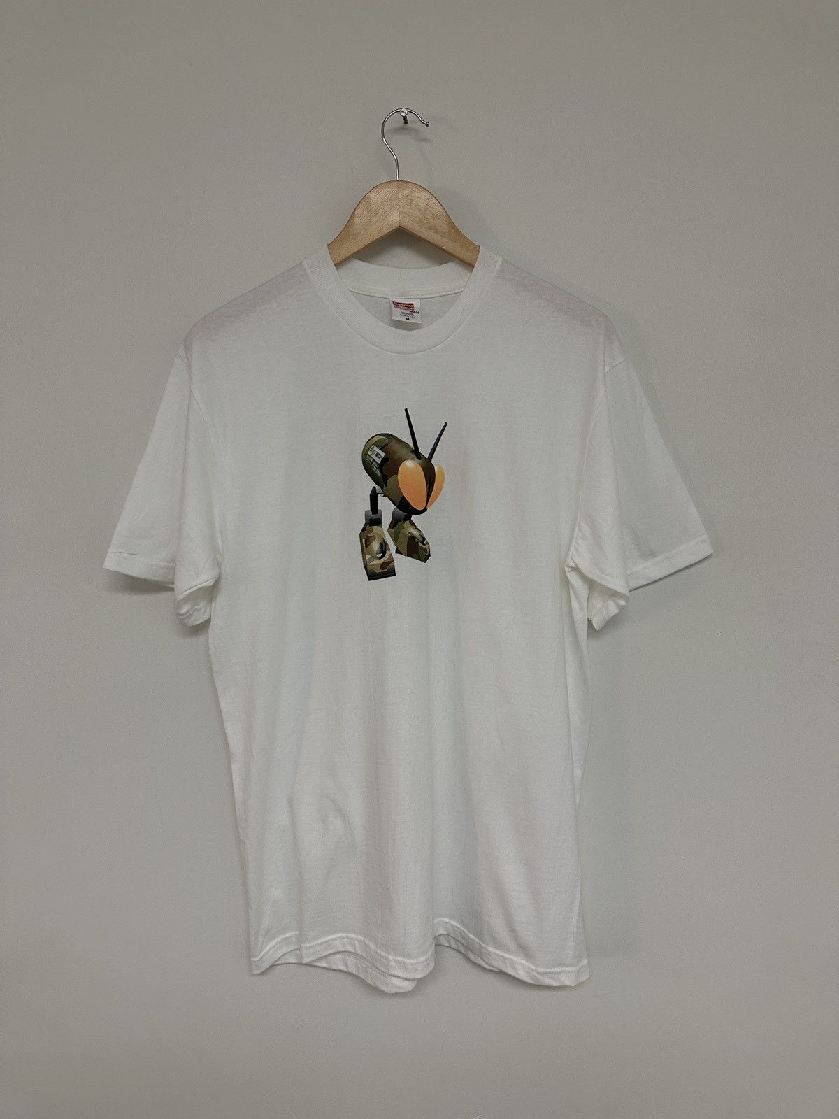image of Supreme Comme Des Garcons Man Junya Wantanabe Bug Tee Size M in White, Men's