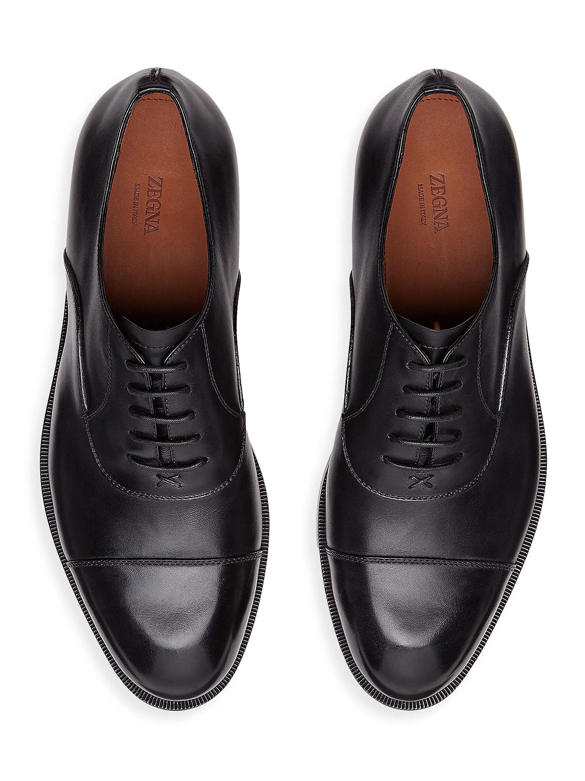 Ermenegildo Zegna os11x0226 Leather Torino Oxford Shoes in Black Size US 10 / EU 43 - 5 Thumbnail