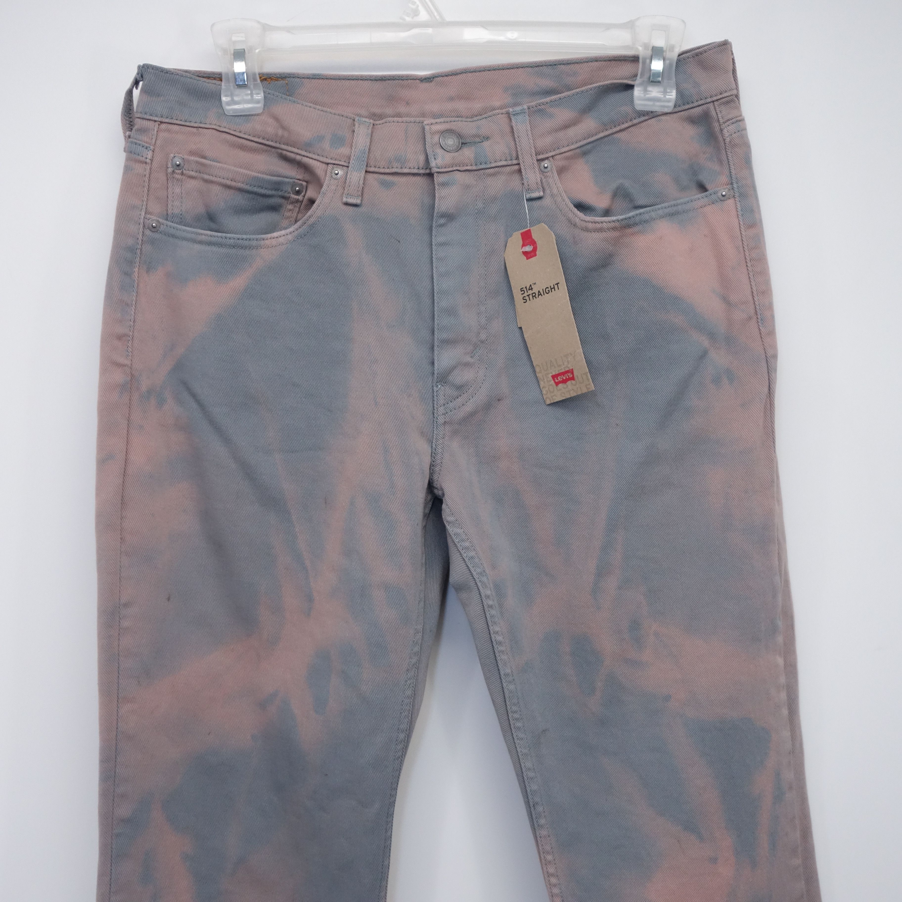 Levi's Acid Gray 514 Regular Straight Fit Denim Jeans 35 x 30 Size US 35 - 7 Thumbnail