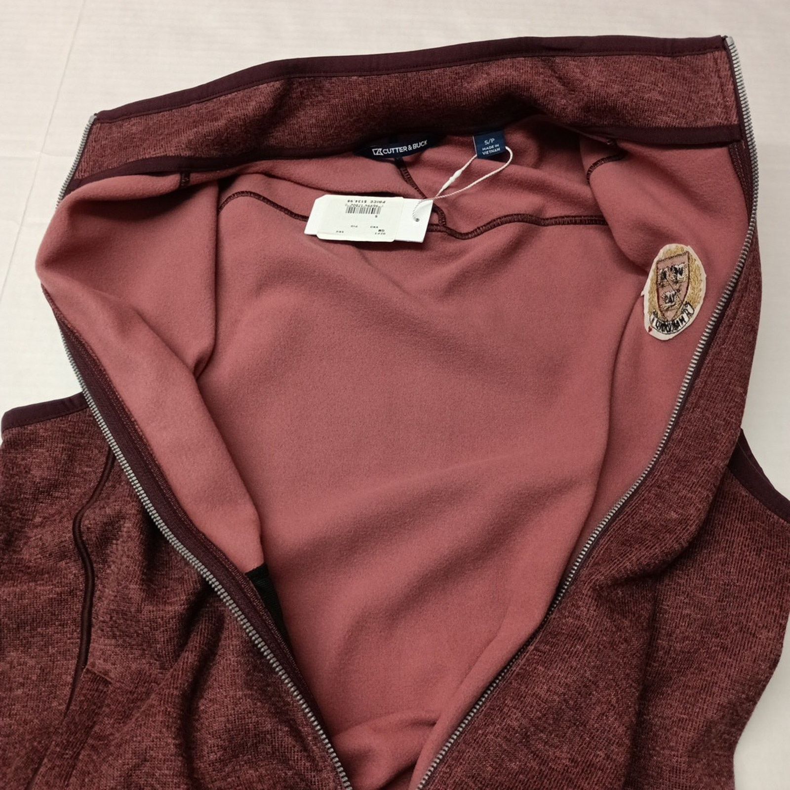 Cutter & Buck Cutter & Buck Harvard Crimson Vest Jacket Mens S Maroon Knit Size US S / EU 44-46 / 1 - 8 Thumbnail