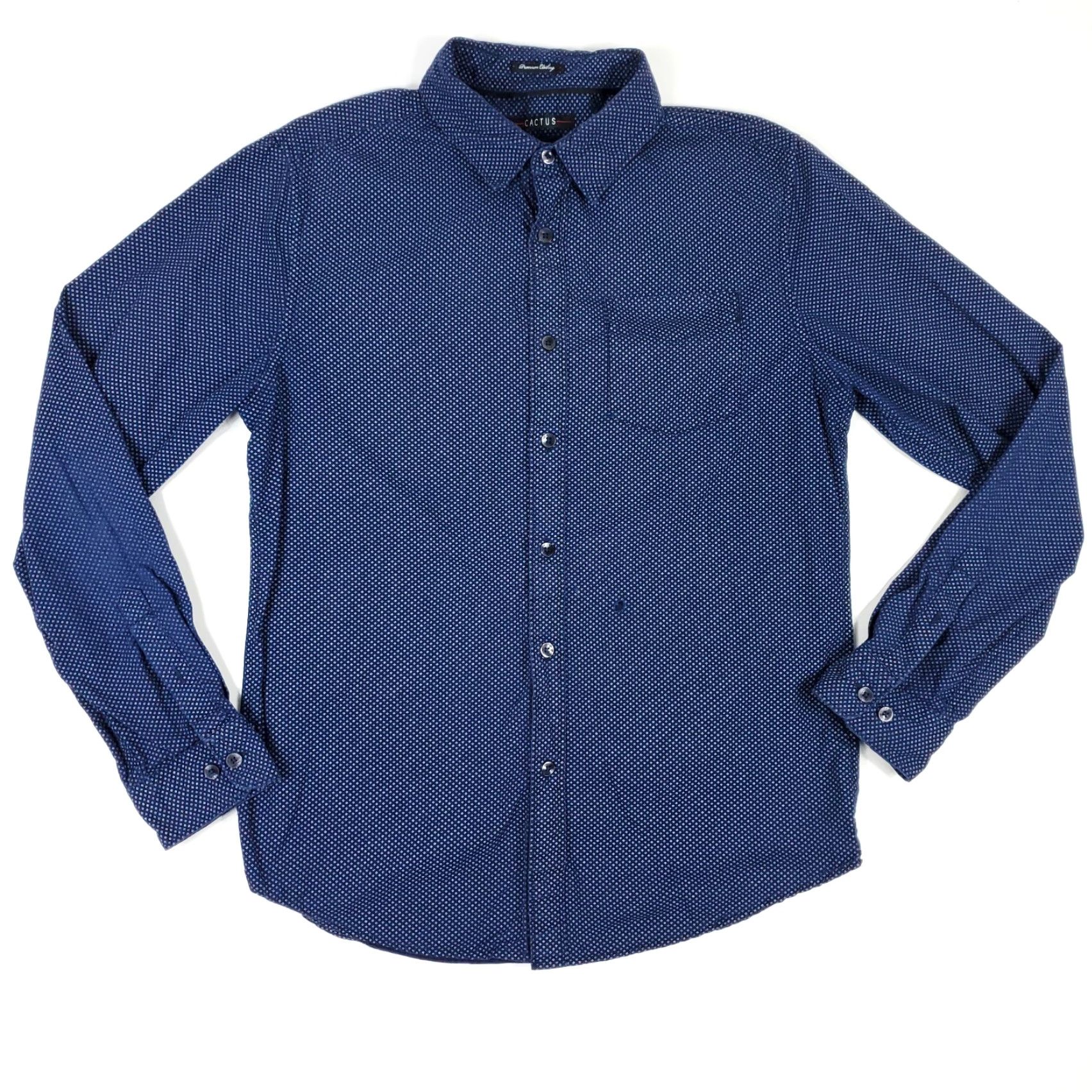 Vintage Vintage Cactus Blue Geometric Slim Fit Long Sleeve Button-Up Shirt Mens Small Casual Size US S / EU 44-46 / 1 - 2 Thumbnail