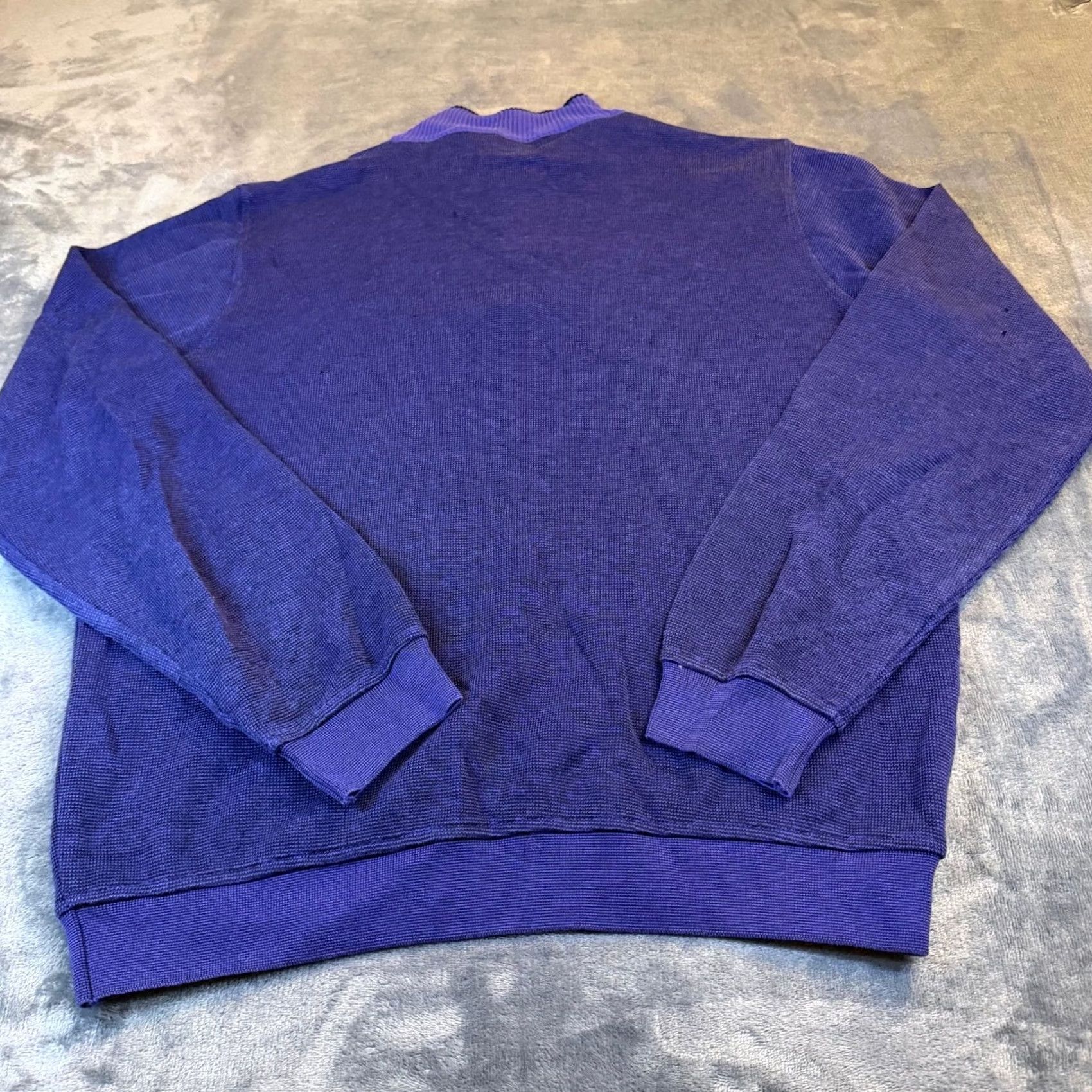 Vintage St Croix Collections Purple Quarter Zip Knit Sweater Mens Large USA Made Size US L / EU 52-54 / 3 - 3 Thumbnail