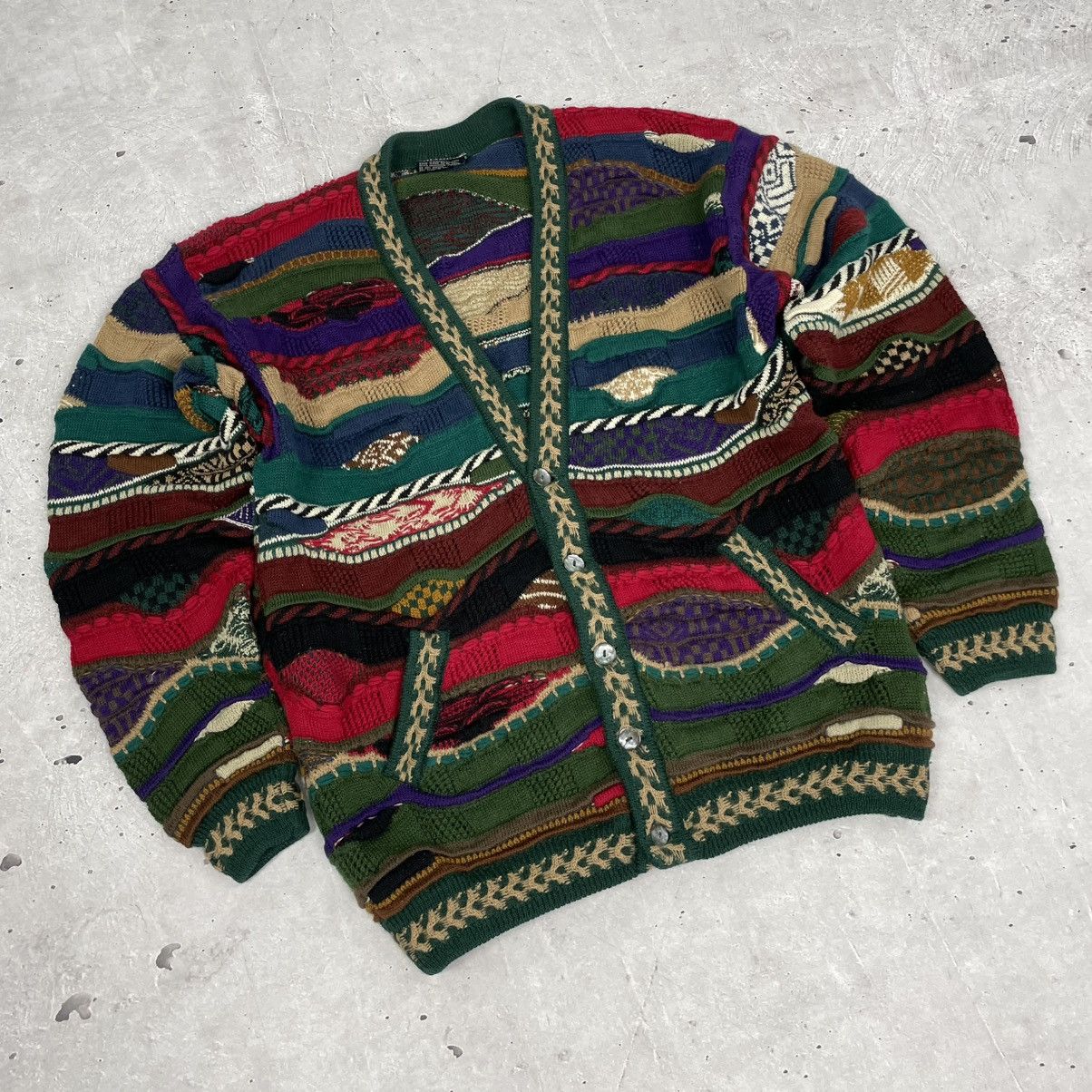 Coogi Vintage 80’s Coogi 3D knitted Cardigan Notorius B.I.G Size US M / EU 48-50 / 2 - 5 Thumbnail