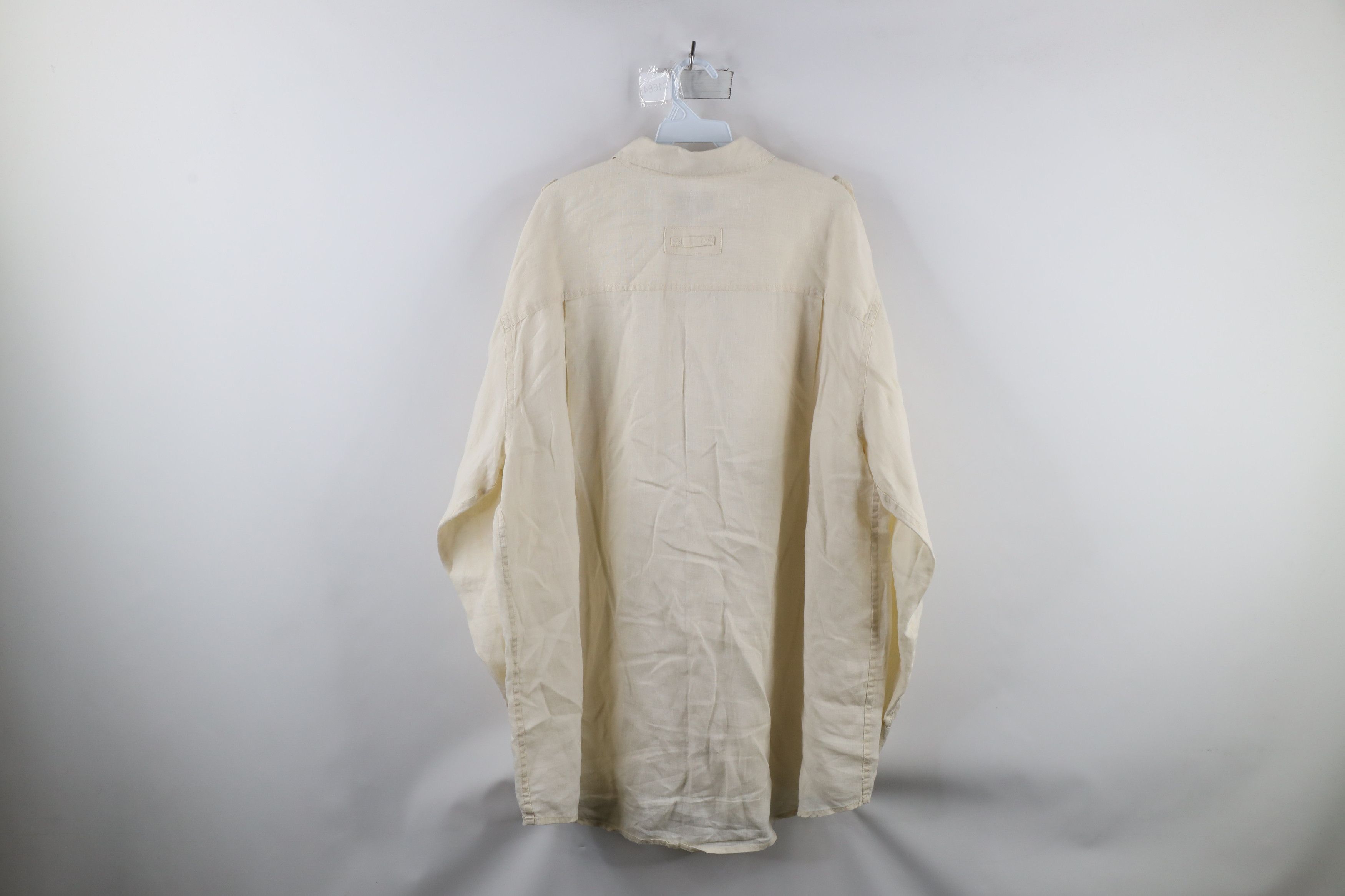 Orvis × Vintage Vintage Orvis Linen Safari Bush Collared BUtton Shirt Cream Size US XL / EU 56 / 4 - 15 Thumbnail