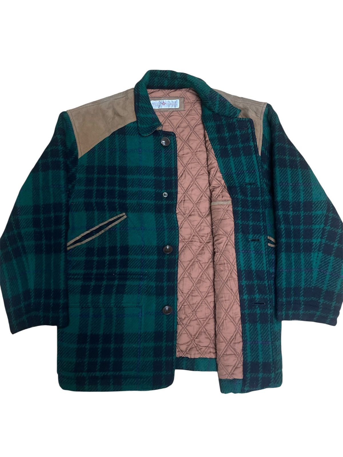Vintage VINTAGE Webb Classic Plaid Jacket Suede Shoulder Japan Made Size US M / EU 48-50 / 2 - 4 Thumbnail