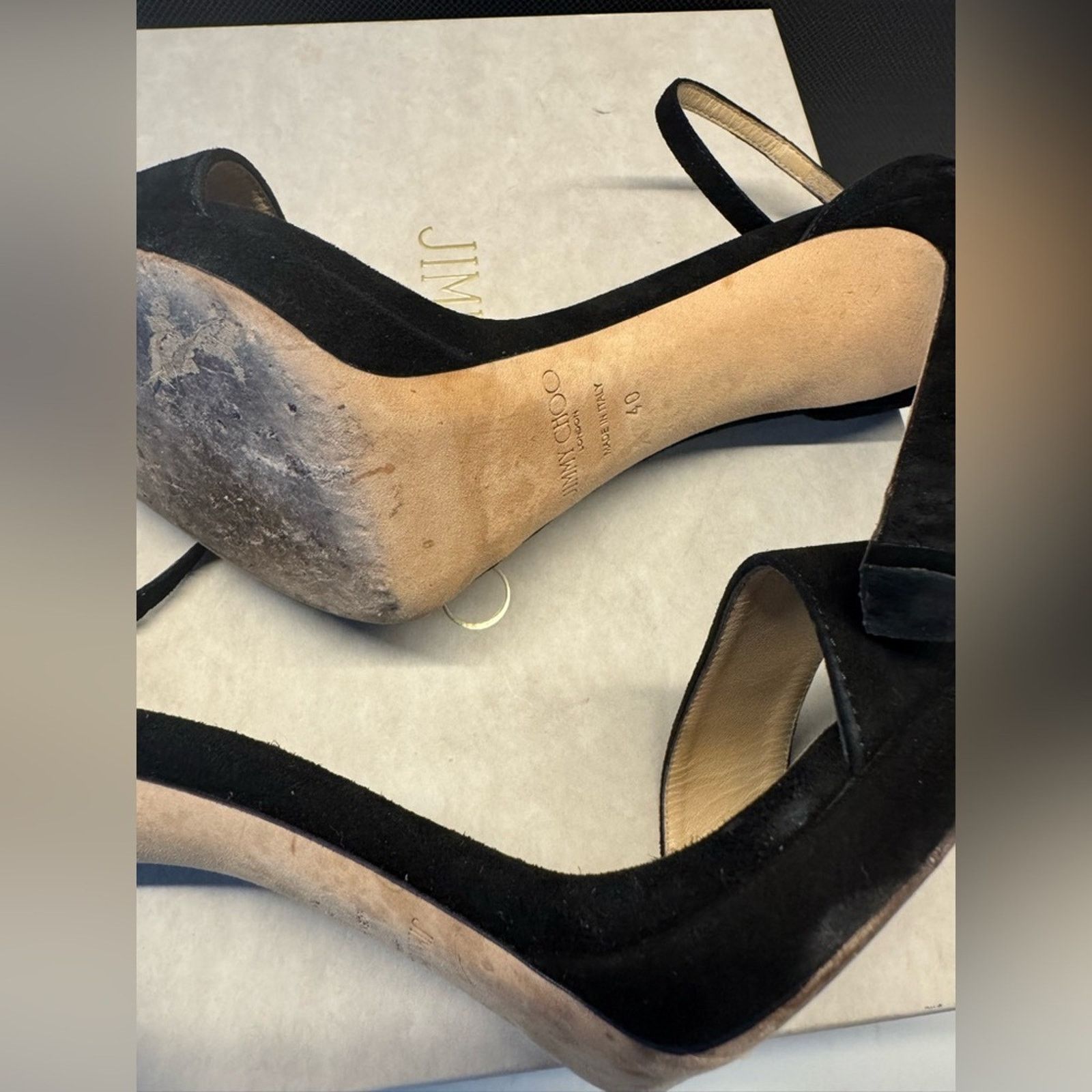 Jimmy Choo Jimmy Choo MISTY 120 Black Suede sandal heels size 40 Size US 9.5 / IT 39.5 - 5 Thumbnail
