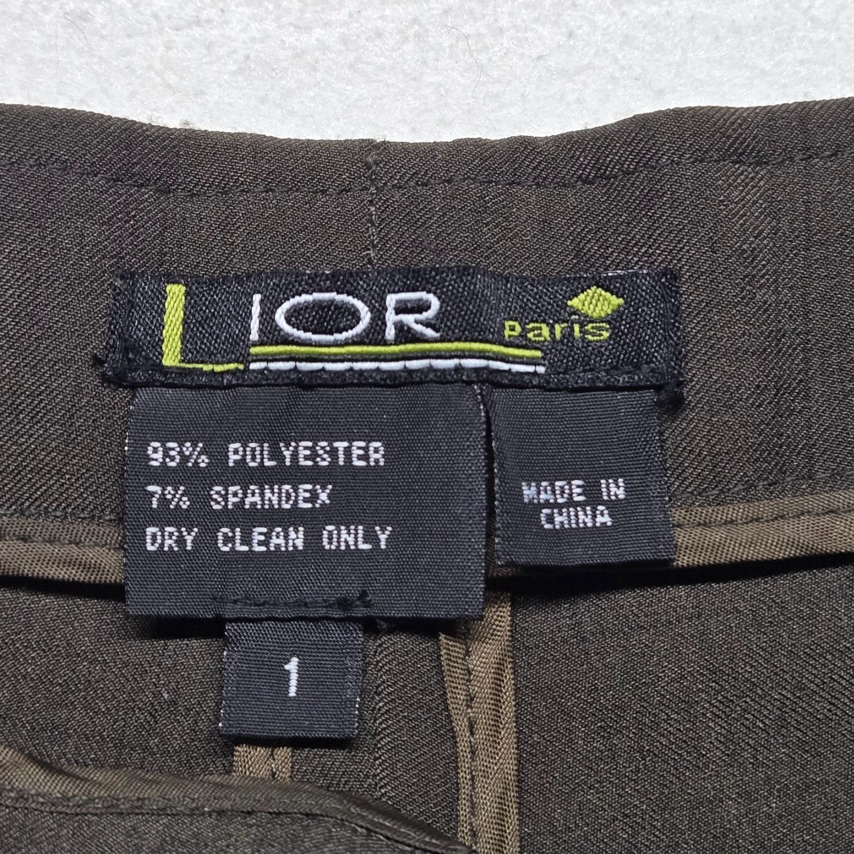 Vintage Lior Dress Pants Women Size 1 Black Flat Front Mid Rise Stretch Straight Leg Womens Size 25" / US 0 / IT 36 - 2 Thumbnail