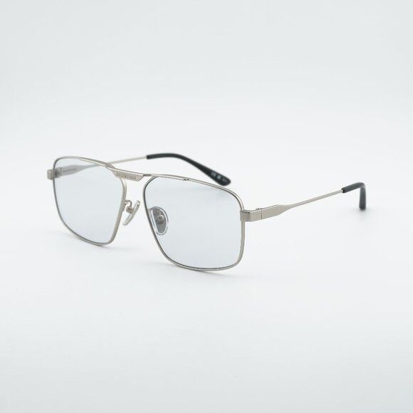 Balenciaga Balenciaga BB0418SK 004 Sunglasses Silver Square Frame, Grey Size ONE SIZE - 1 Thumbnail