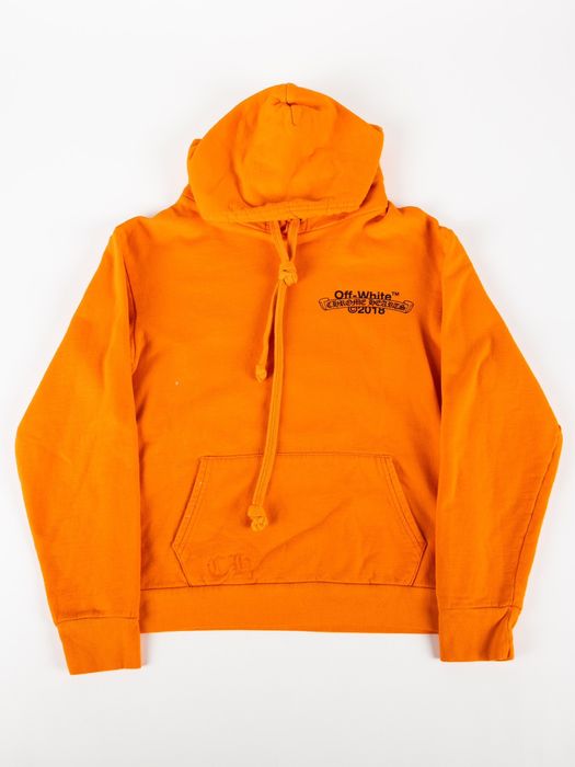 Off white chrome shop hearts orange hoodie