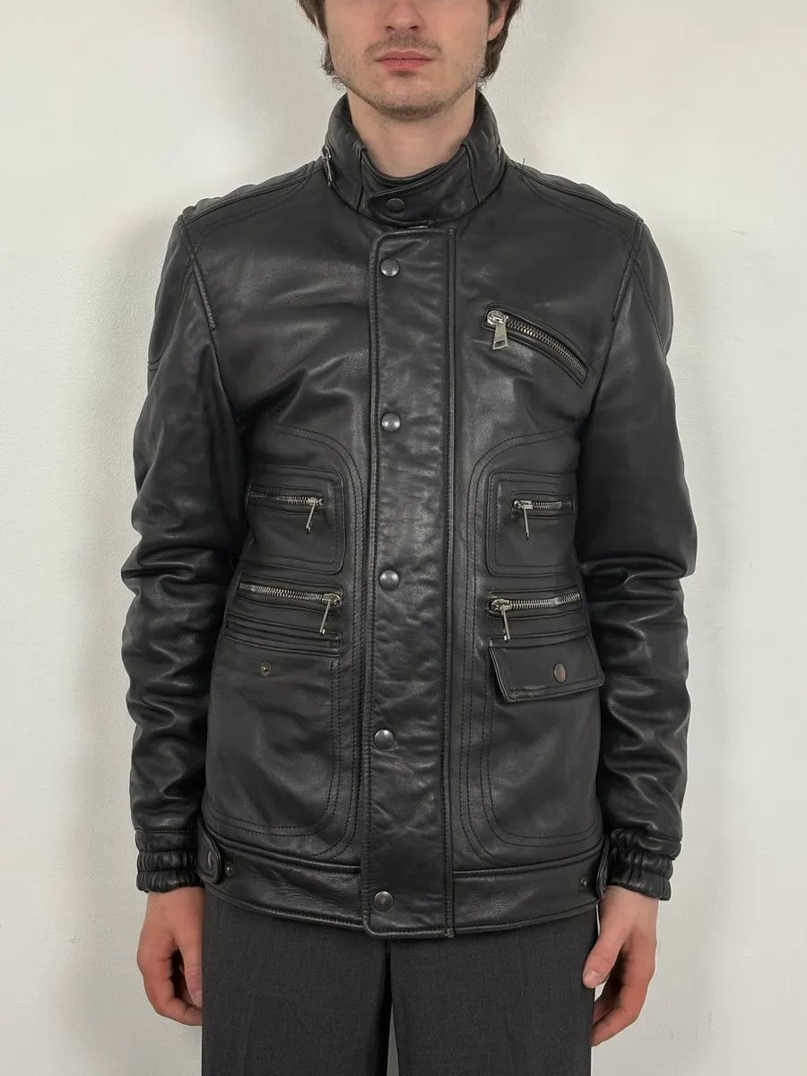 2010s Dolce & Gabbana Multi Zip Black Sheep Leather Jacket