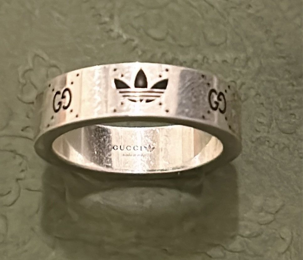 Adidas × Gucci Gucci x Adidas Engraved Interlocking G Ring Ag 925 Size ONE SIZE - 4 Thumbnail