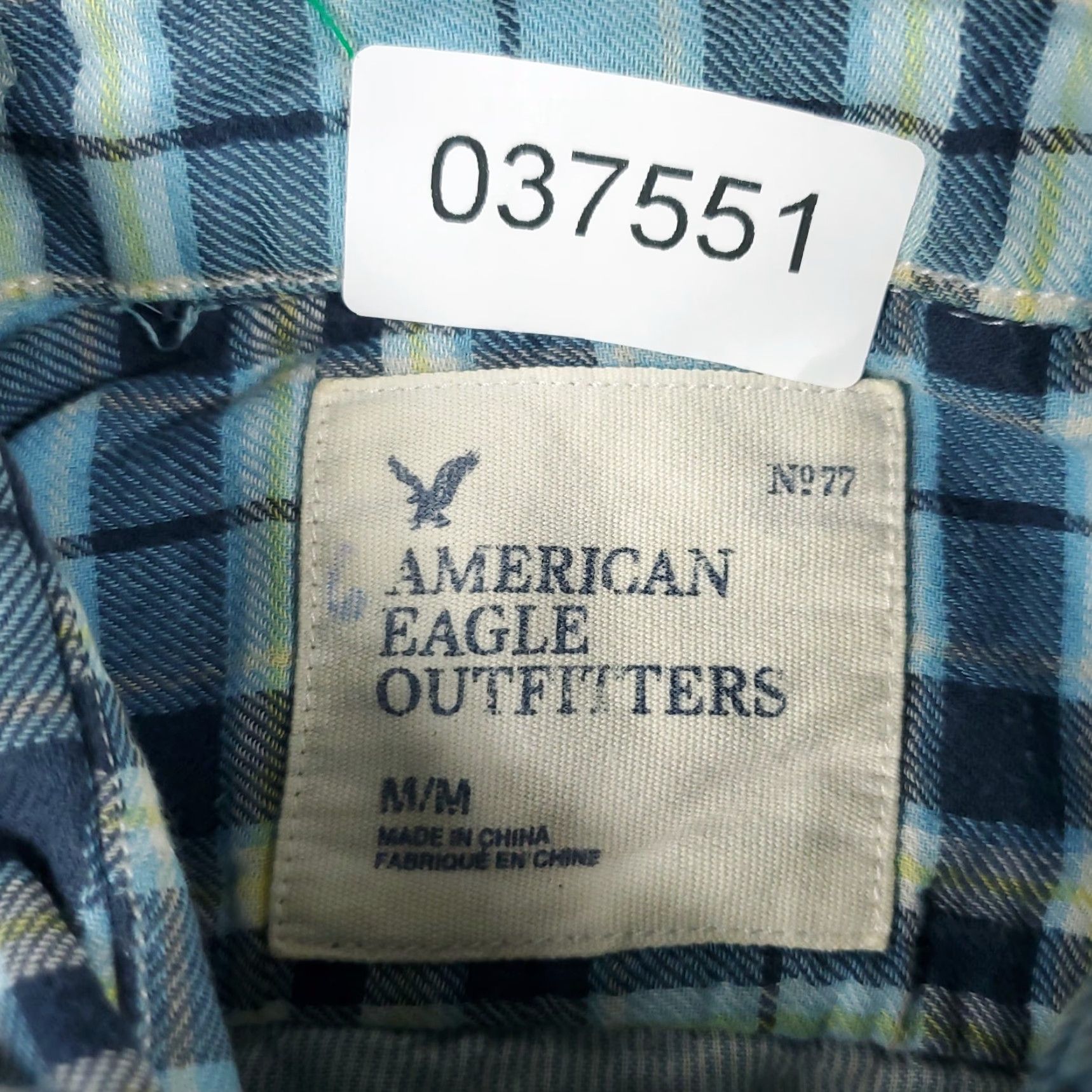 American Eagle Outfitters American Eagle Shirt Mens Medium Blue Plaid Button Up Long Sleeve Casual Size US M / EU 48-50 / 2 - 8 Thumbnail