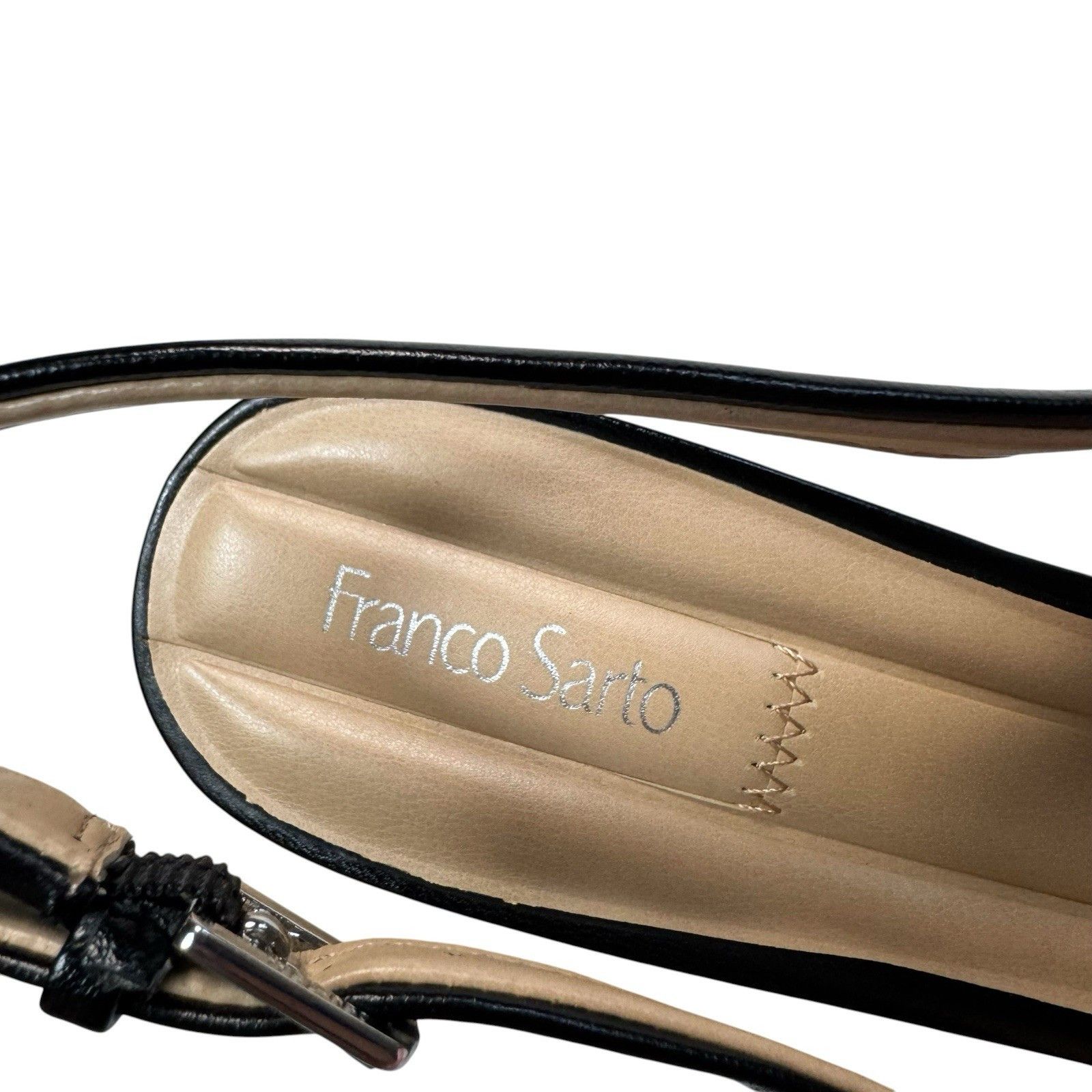 Franco Sarto New Franco Sarto Racer Pointed Toe Block Heel Slingback Pum Size US 9.5 / IT 39.5 - 4 Thumbnail