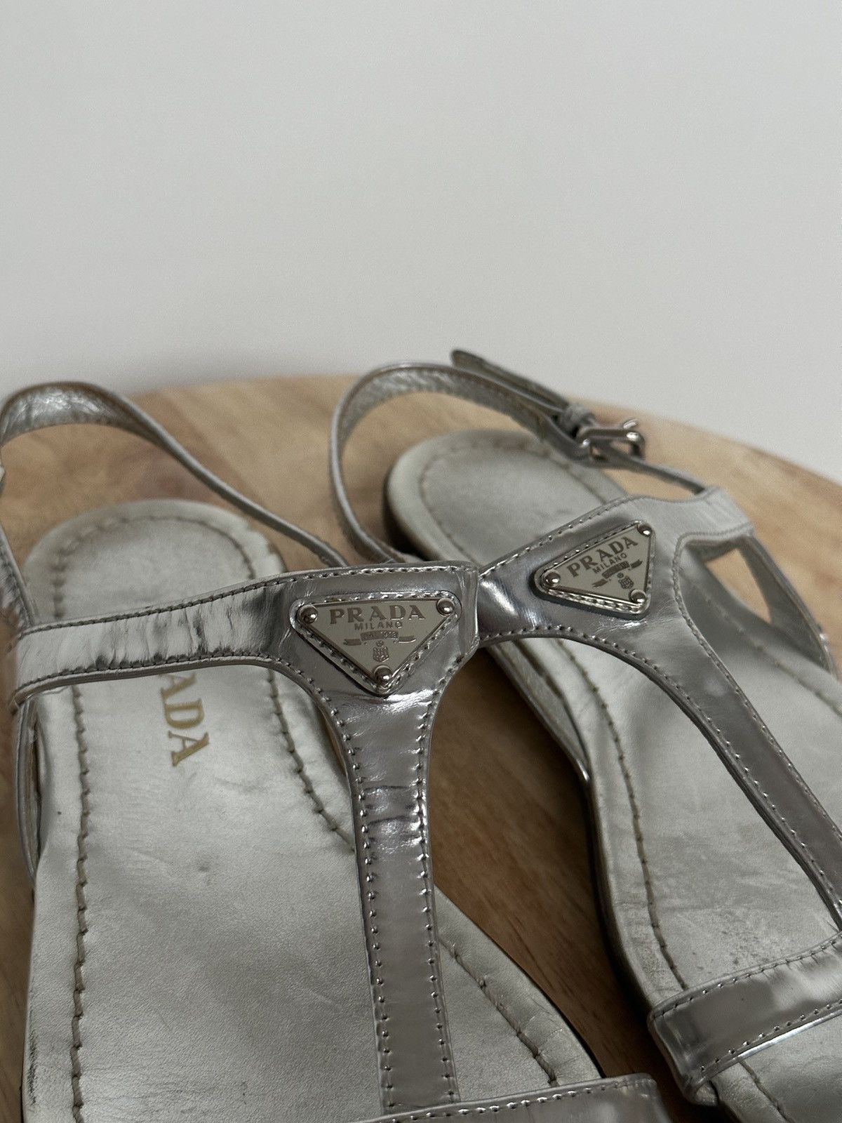 Designer × Prada Prada metal logo sandals Size US 6.5 / IT 36.5 - 6 Thumbnail