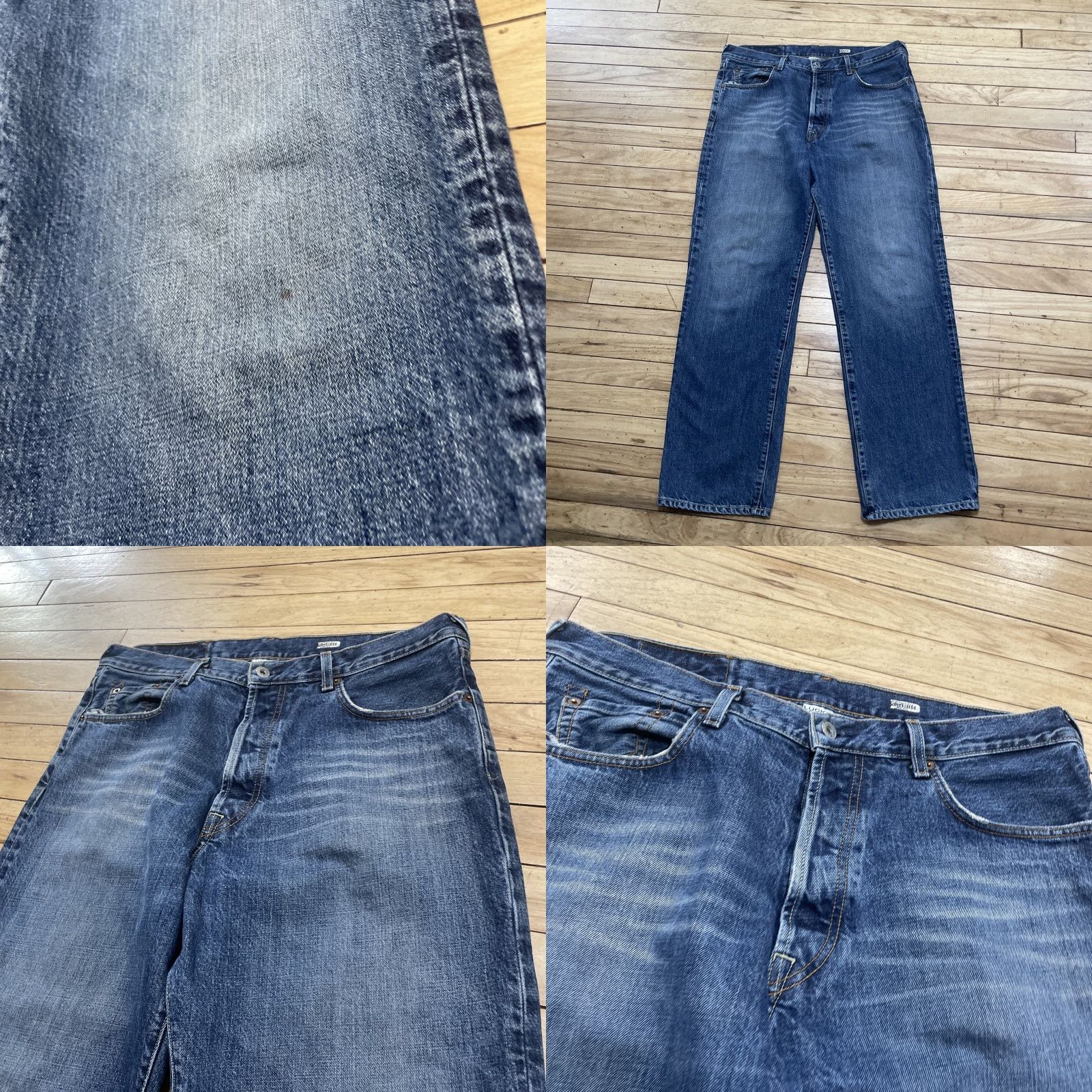 Lucky Brand VINTAGE Lucky Brand Jeans 36 X 32 Straight Rivet Fly Made USA Dungarees TV Movie Men Jeans Blue 5-Pocket Design USA Theme Y2K Streetwear Whiskers Mens Size US 36 / EU 52 - 11 Thumbnail