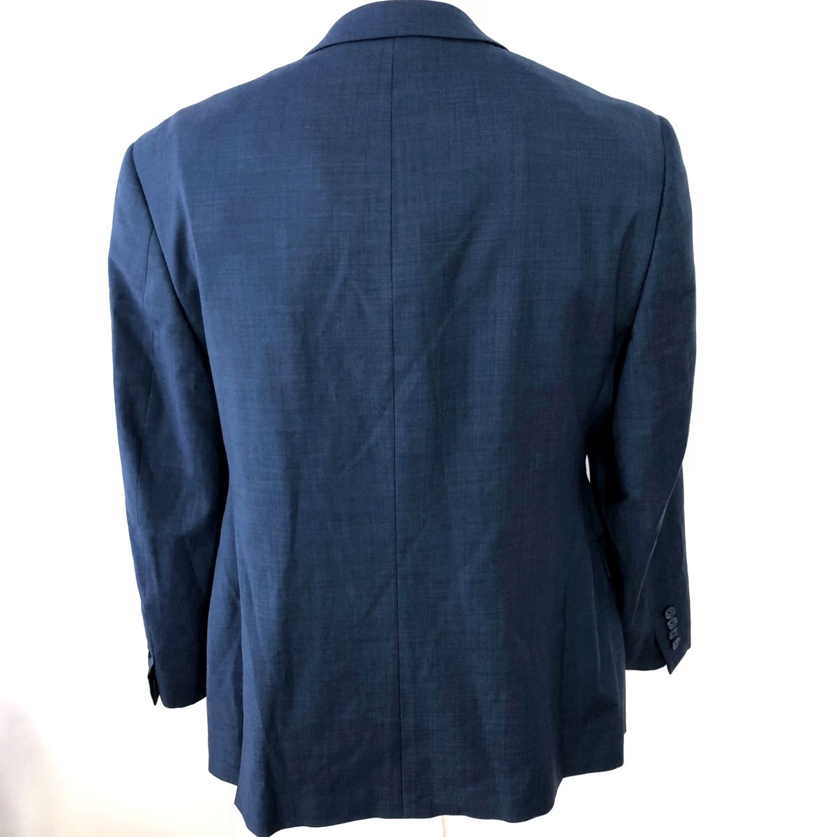 Vintage Penguin By Munsingwear Blazer Wool Blend 44R Blue Notch Lapel Double-Vented Regular Single-Breasted 2-Button Mens Jacket Coat Suit Blazer Vintage No Size 44R - 3 Thumbnail