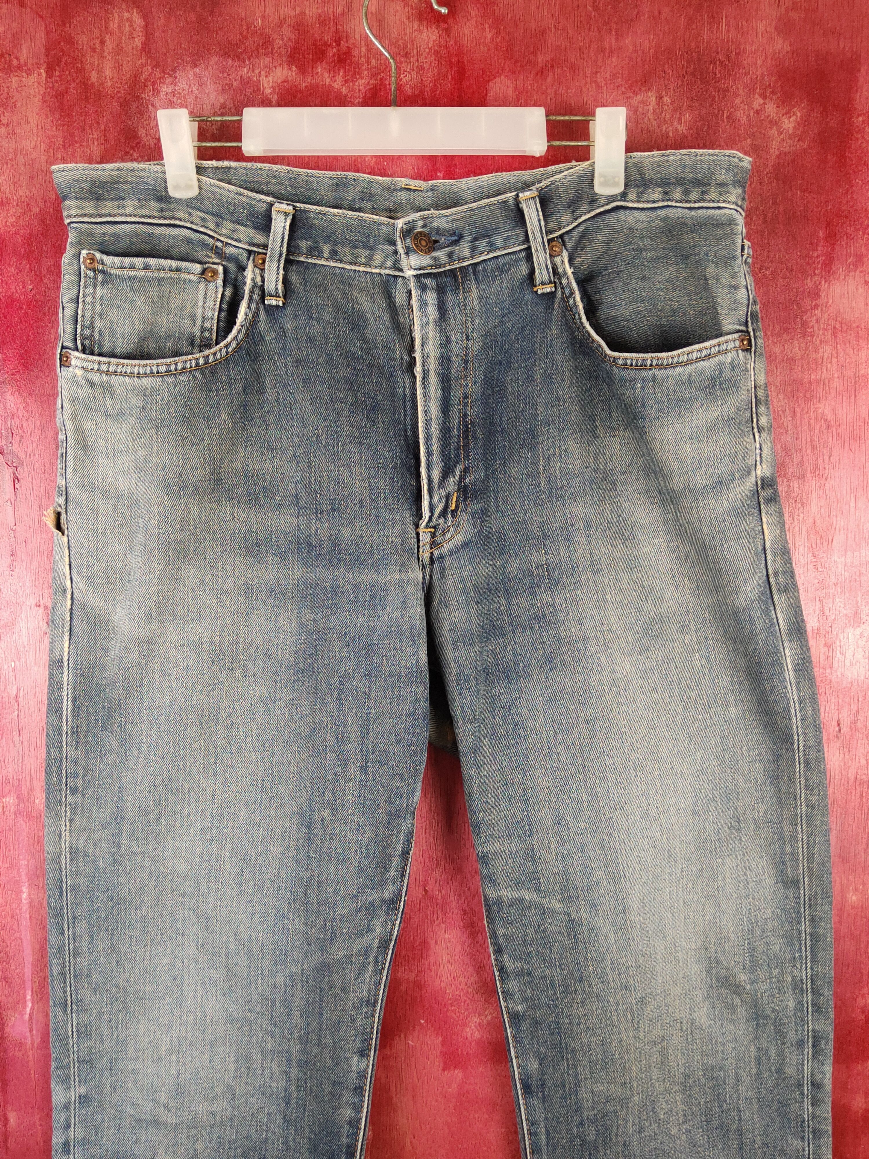 Edwin Edwin Dark Blue Faded distressed jeans Denim #S1608 Size US 35 - 2 Thumbnail