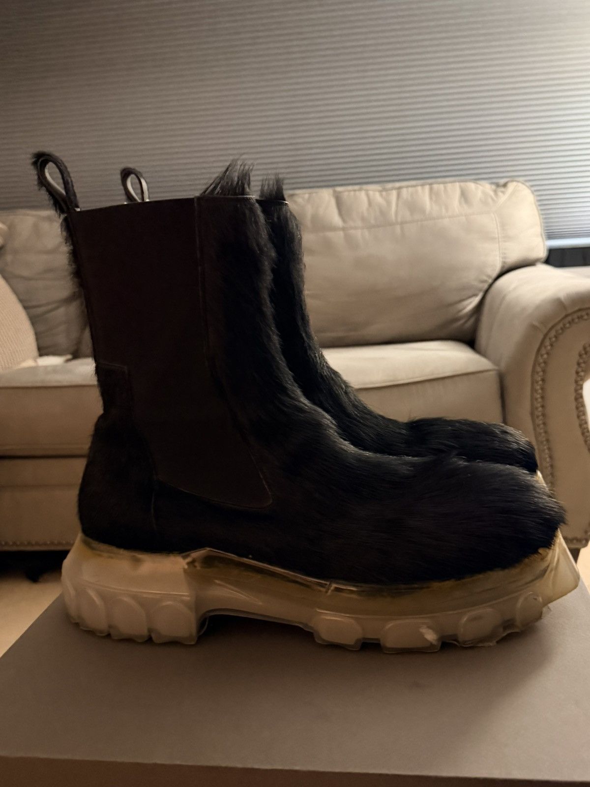 Rick Owens Rick Owen Bozo Boot “Black Pony” Size US 12 / EU 45 - 1 Thumbnail