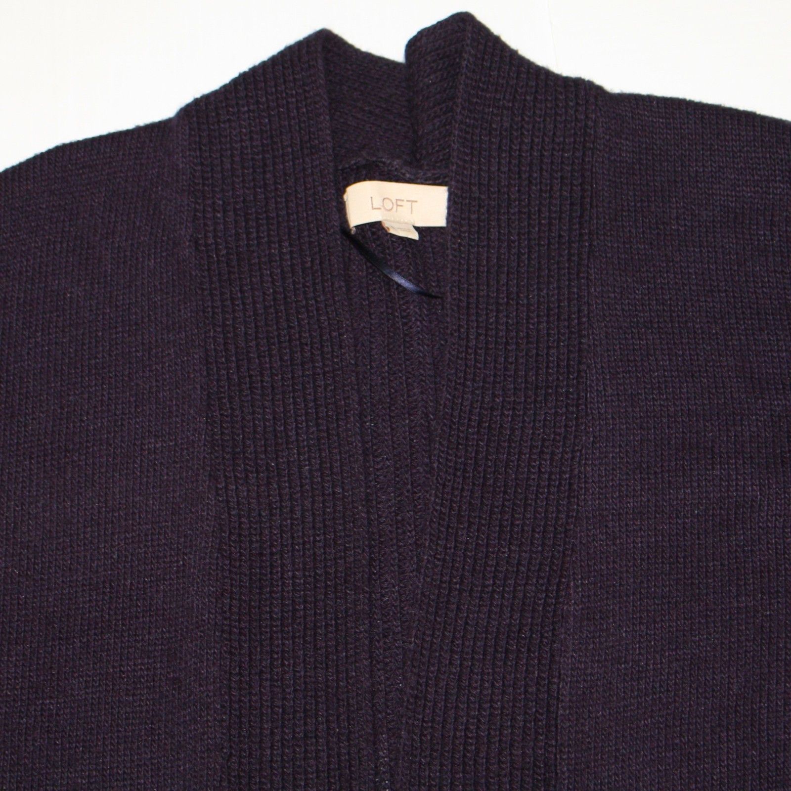 Loft Rib Trim Pocket Open Cardigan Sweater in Navy and size Small Size S / US 4 / IT 40 - 6 Thumbnail