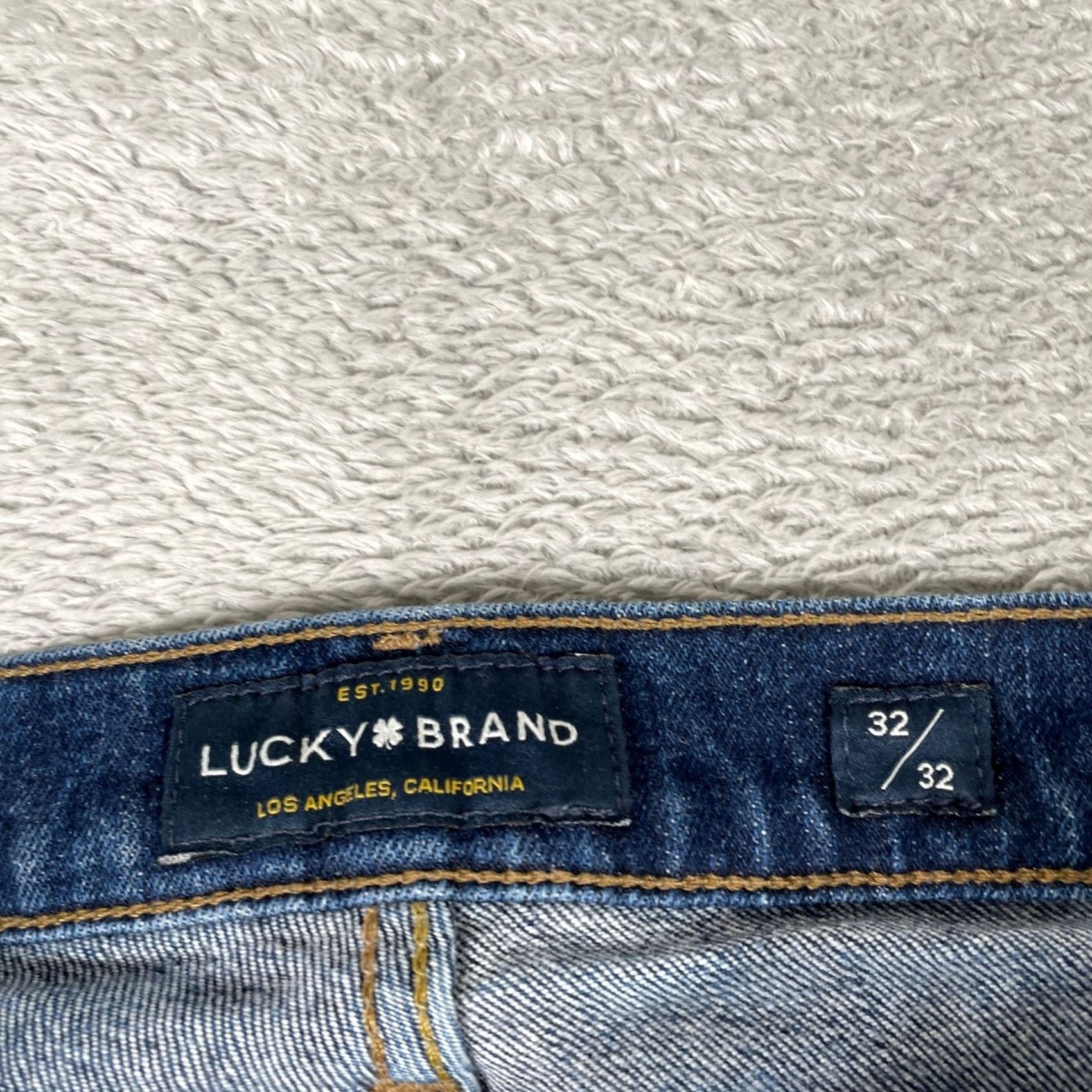 Lucky Brand Lucky Brand Jeans Men Slim 32x32 Blue Medium Wash Denim Distressed Pockets Zip Button 32in Inseam, 32W, Regular, Vintage: No, 121 Size US 32 / EU 48 - 5 Thumbnail