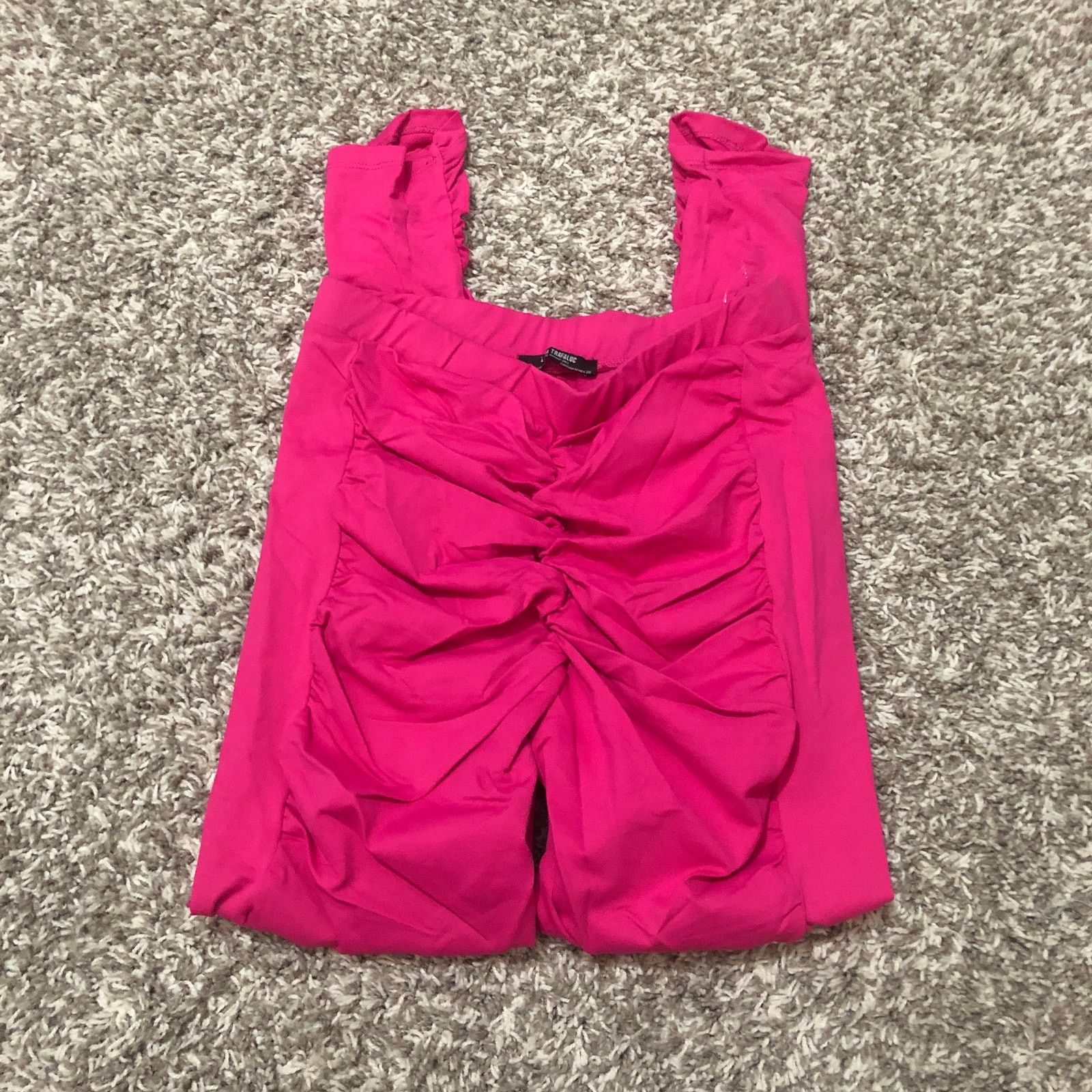 Zara Zara Hot Pink Leggings Pull On Pants Stretch Ruched Front Size 32" / US 10 / IT 46 - 11 Thumbnail