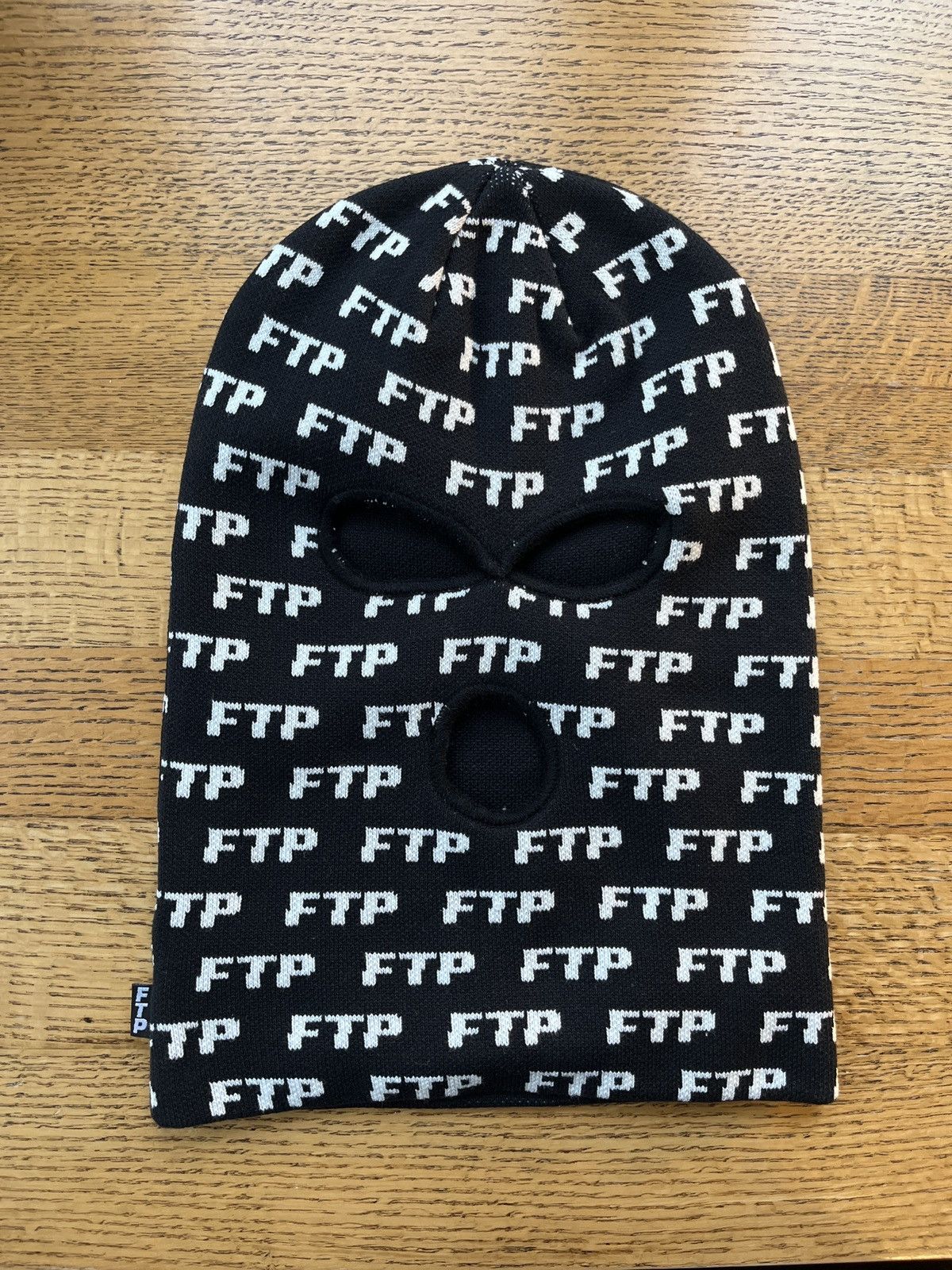 Fuck The Population FTP Allover Logo Ski Mask - Black | Grailed