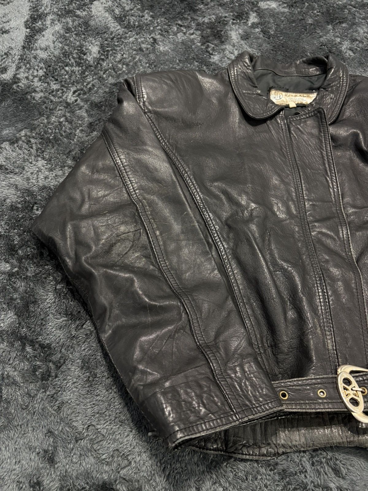 Vintage Cropped Leather Jacket