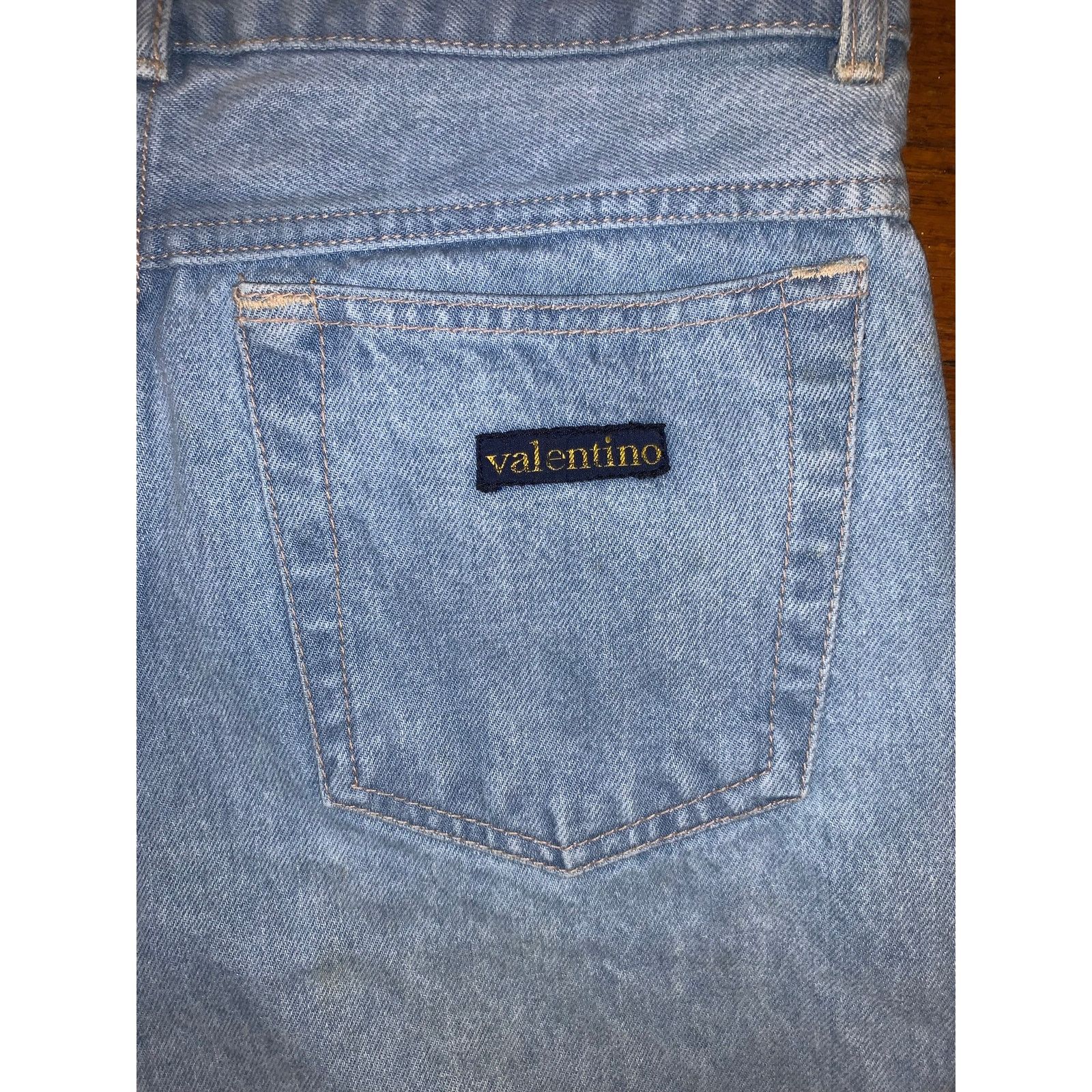 Valentino × Vintage Valentino Jeans High Waisted Mom Jeans Light Wash Size 12 Size 34" / US 12 / IT 48 - 8 Thumbnail