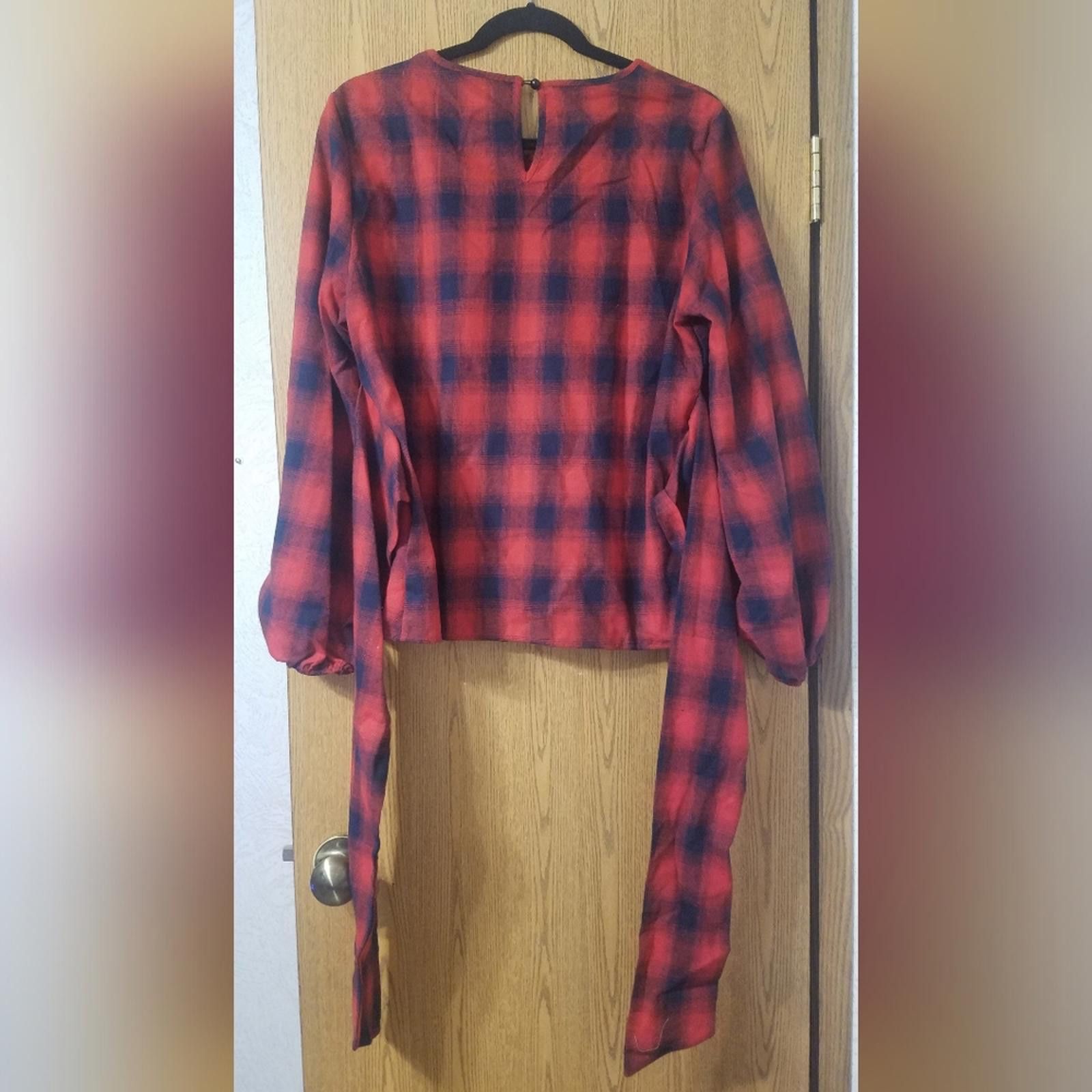 Other NWT Cupshe Plaid Red and Black Women's Top Size Large Size L / US 10 / IT 46 - 3 Thumbnail