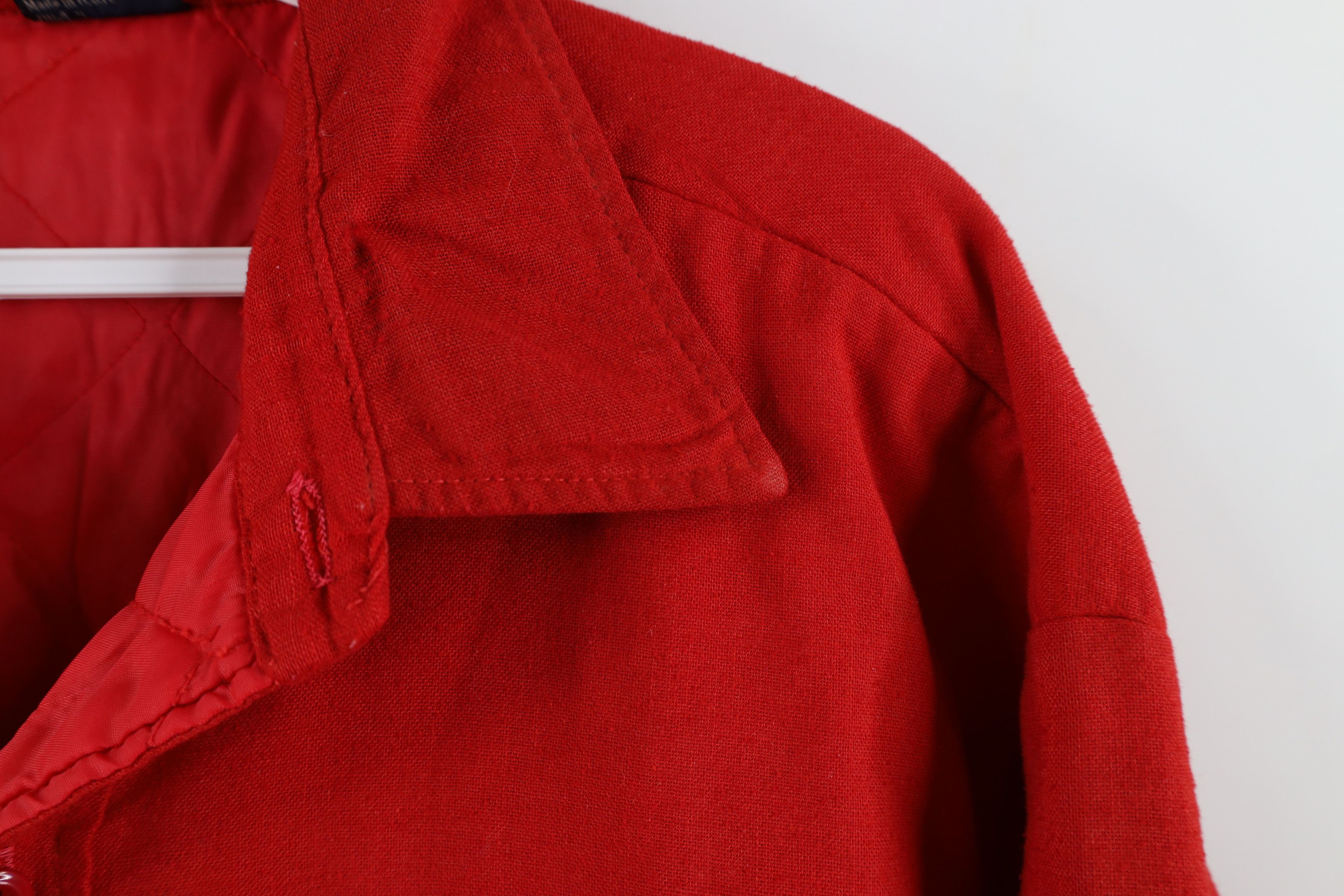 Vintage Vintage 70s Streetwear Quilted Button Shirt Jacket Red USA Size US L / EU 52-54 / 3 - 12 Thumbnail