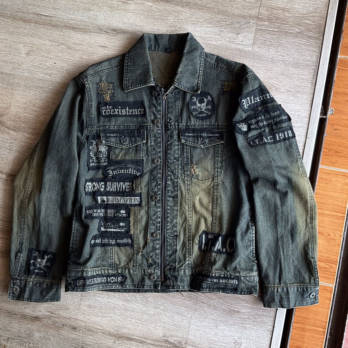 image of If Six Was Nine x In The Attic Punk Denim Jacket • in Rust, Men's (Size Large)