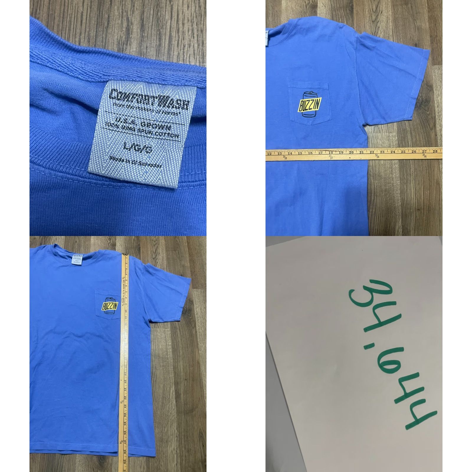 Comfort Colors Comfort Colors Shirt Men L Blue Short Sleeve Crew Neck Buzzed Size US L / EU 52-54 / 3 - 8 Thumbnail
