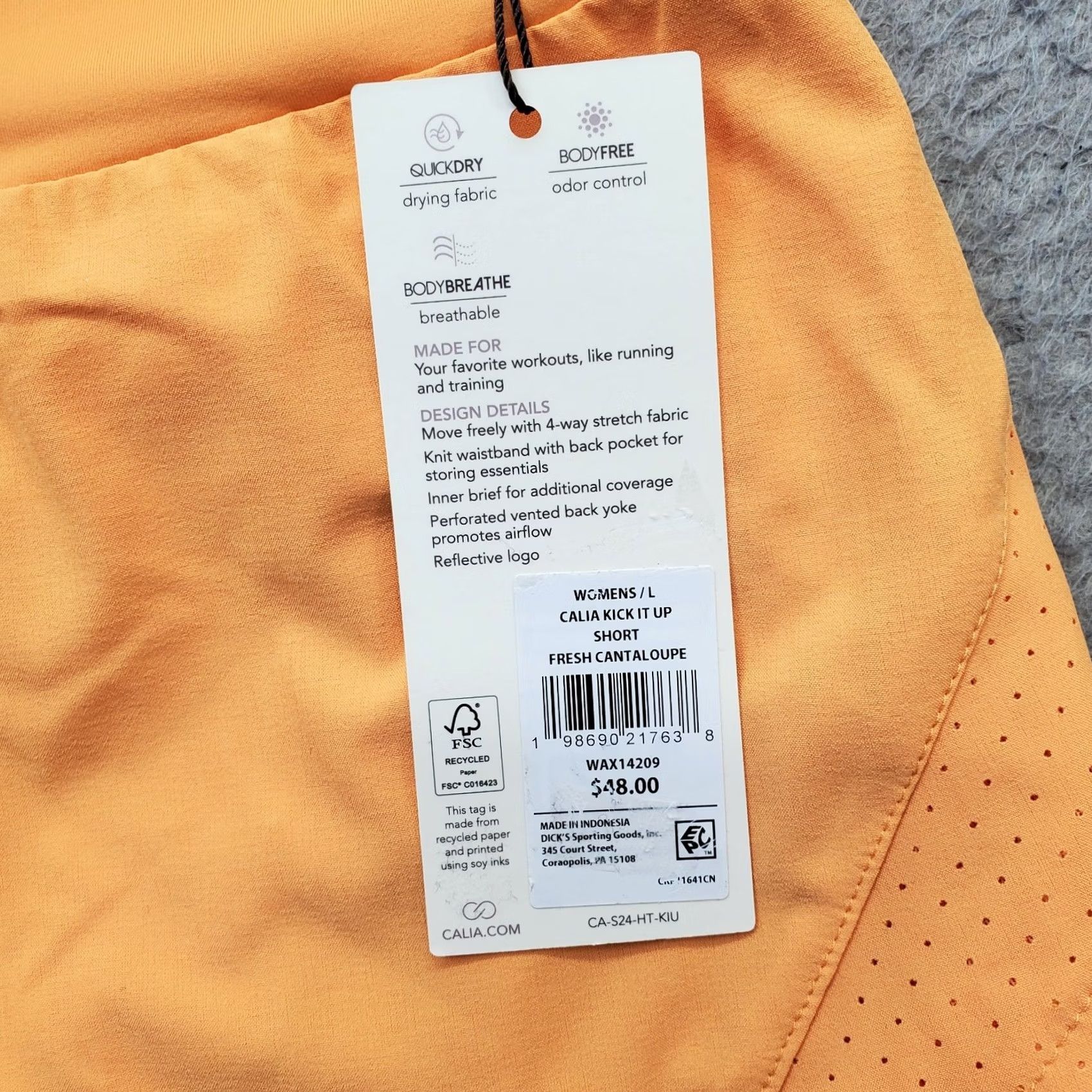 Vintage Calia Golf Tennis Performance Shorts Womens L Orange Lined Stretch Athletic Size 36" / US 14 / IT 50 - 6 Thumbnail
