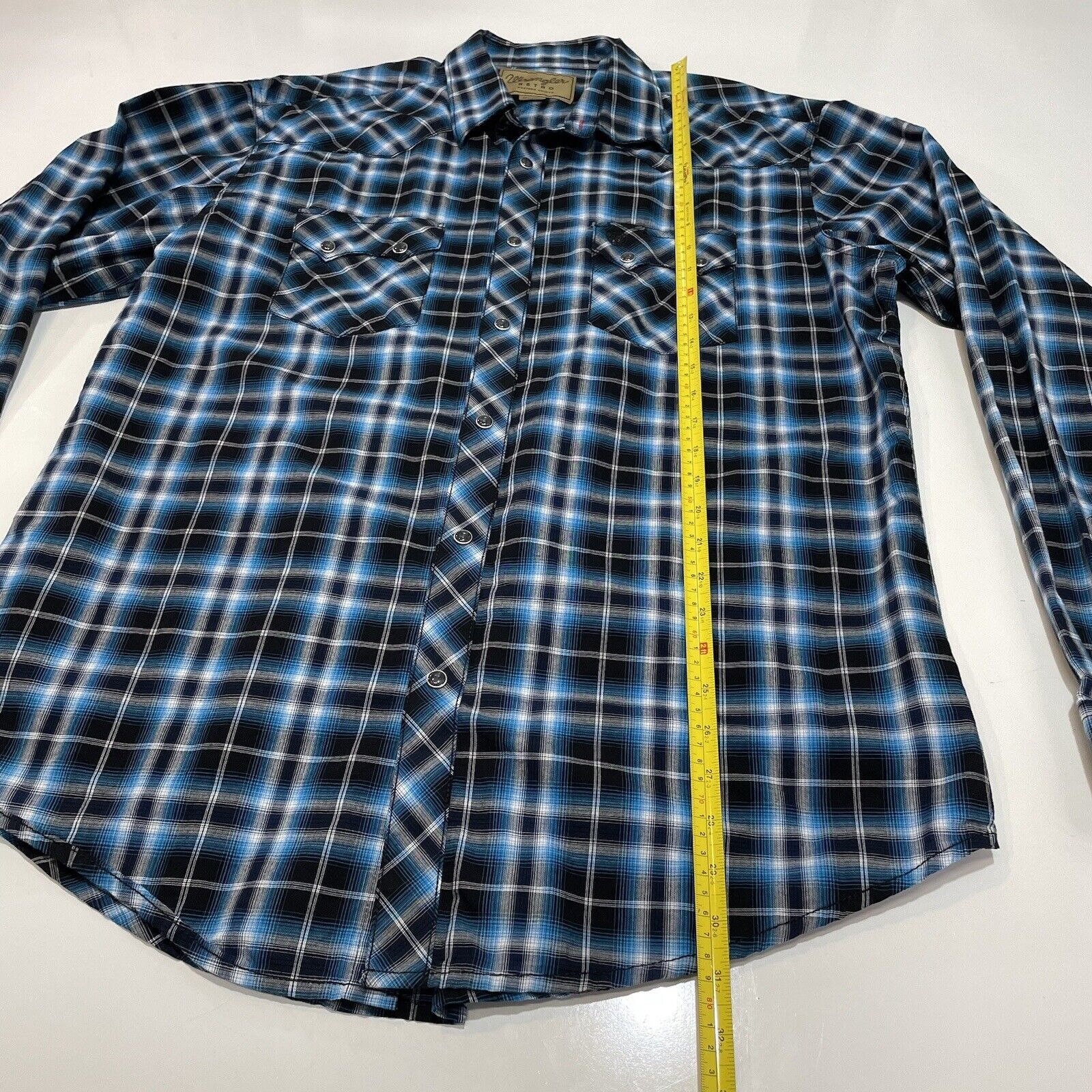 Wrangler VTG Wrangler Retro Men’s Pearl Snap Shirt Plaid Blue XL Size US XL / EU 56 / 4 - 5 Thumbnail