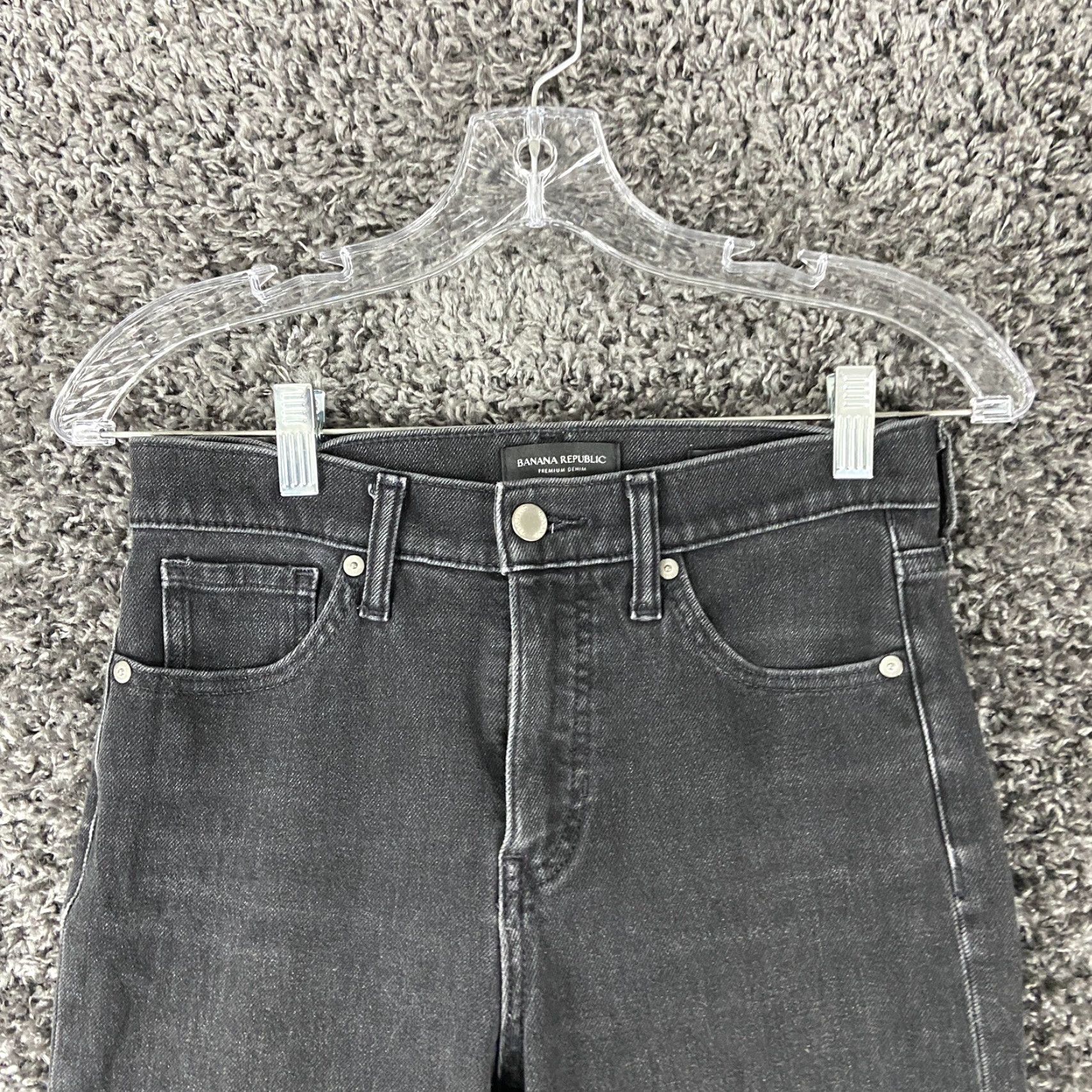 Banana Republic BANANA REPUBLIC Premium Denim High Rise Slim Jeans Black Women’s 26 Size 26" / US 2 / IT 38 - 4 Thumbnail