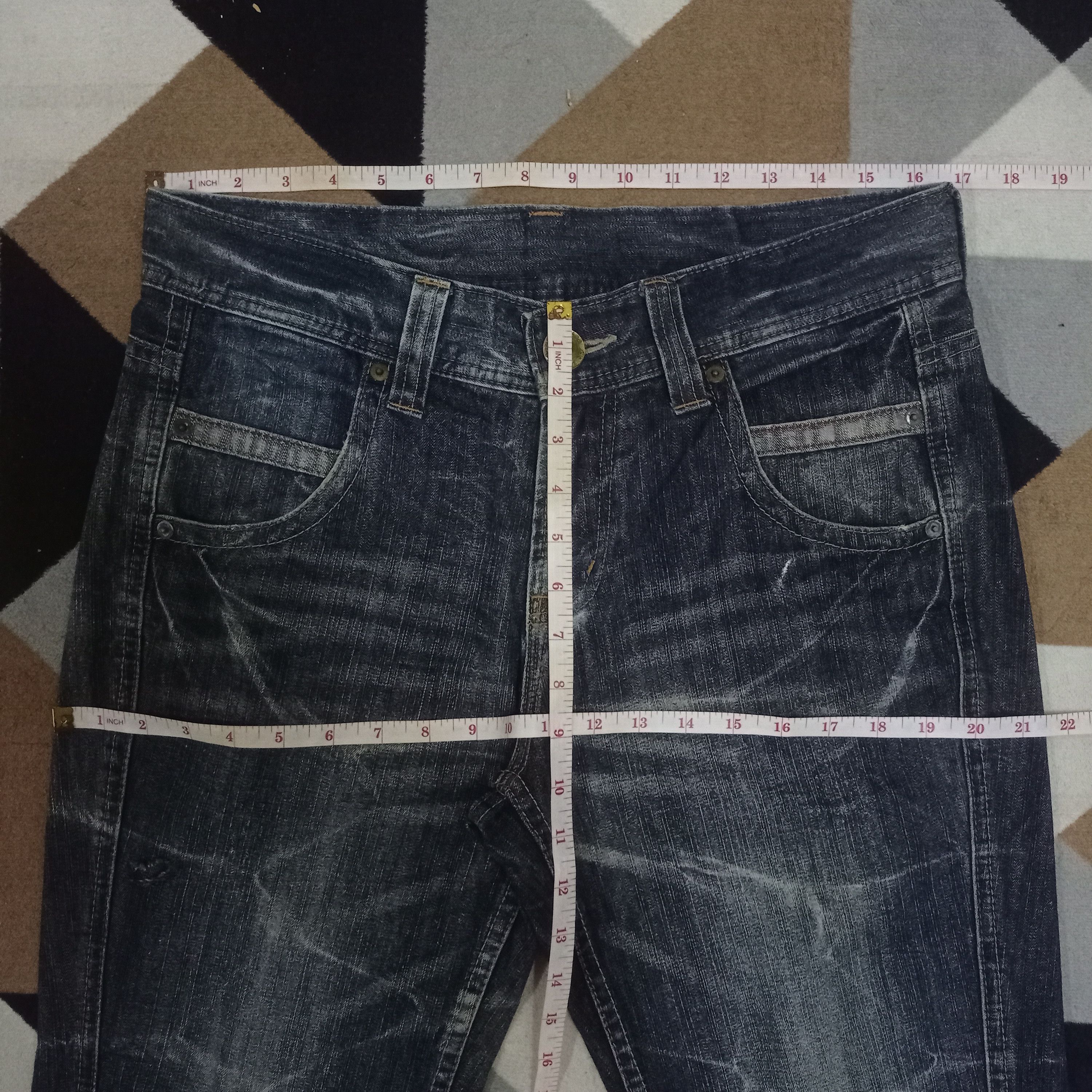 Japanese Brand Vintage Japanese Brand Washed Blue Distressed Loose Jeans Size US 34 / EU 50 - 10 Thumbnail