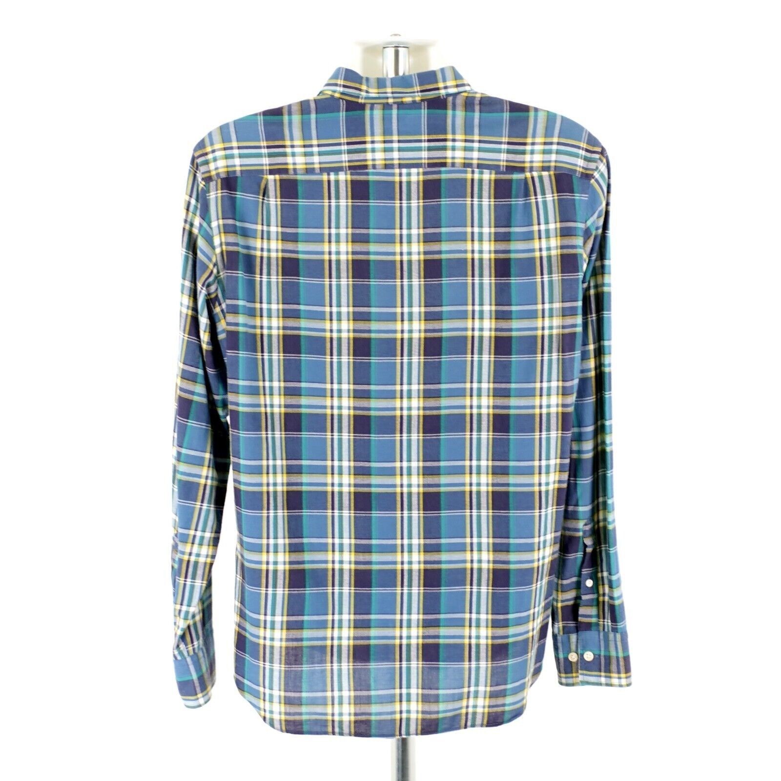 J.Crew J Crew Small Plaid Blue Yellow Green Flannel Tailored Fit Co Size US S / EU 44-46 / 1 - 7 Thumbnail