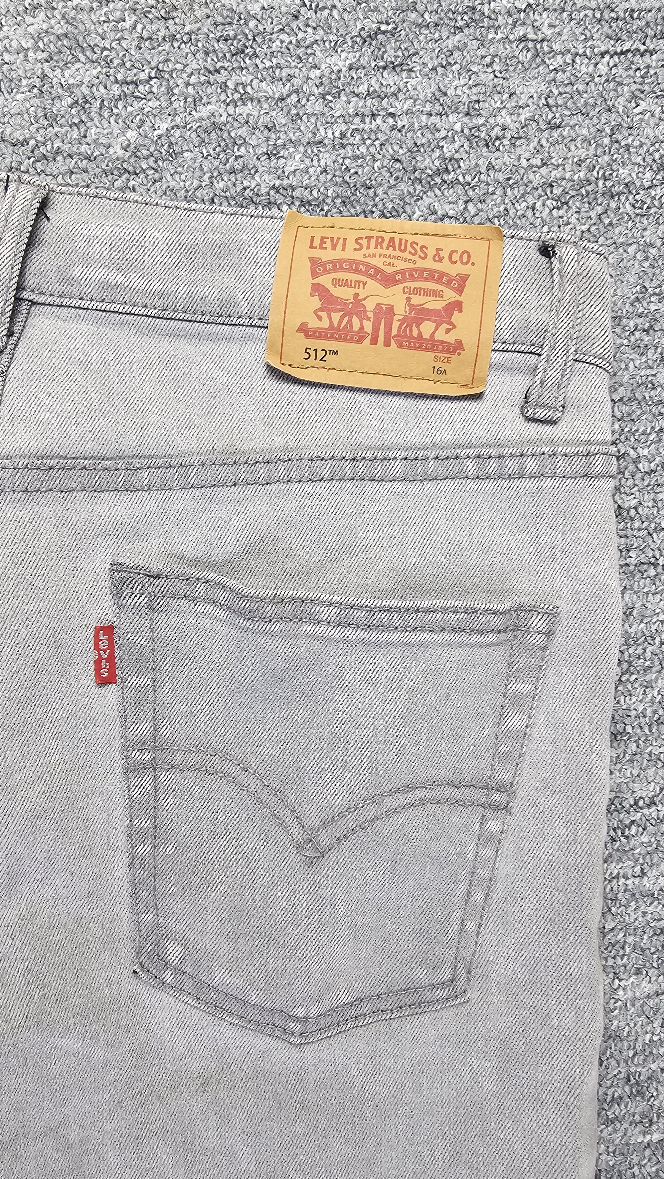 Levi's Levis 512 Slim Taper Jeans Women 29 Gray Heart Patch Y2K Size 29" - 5 Thumbnail