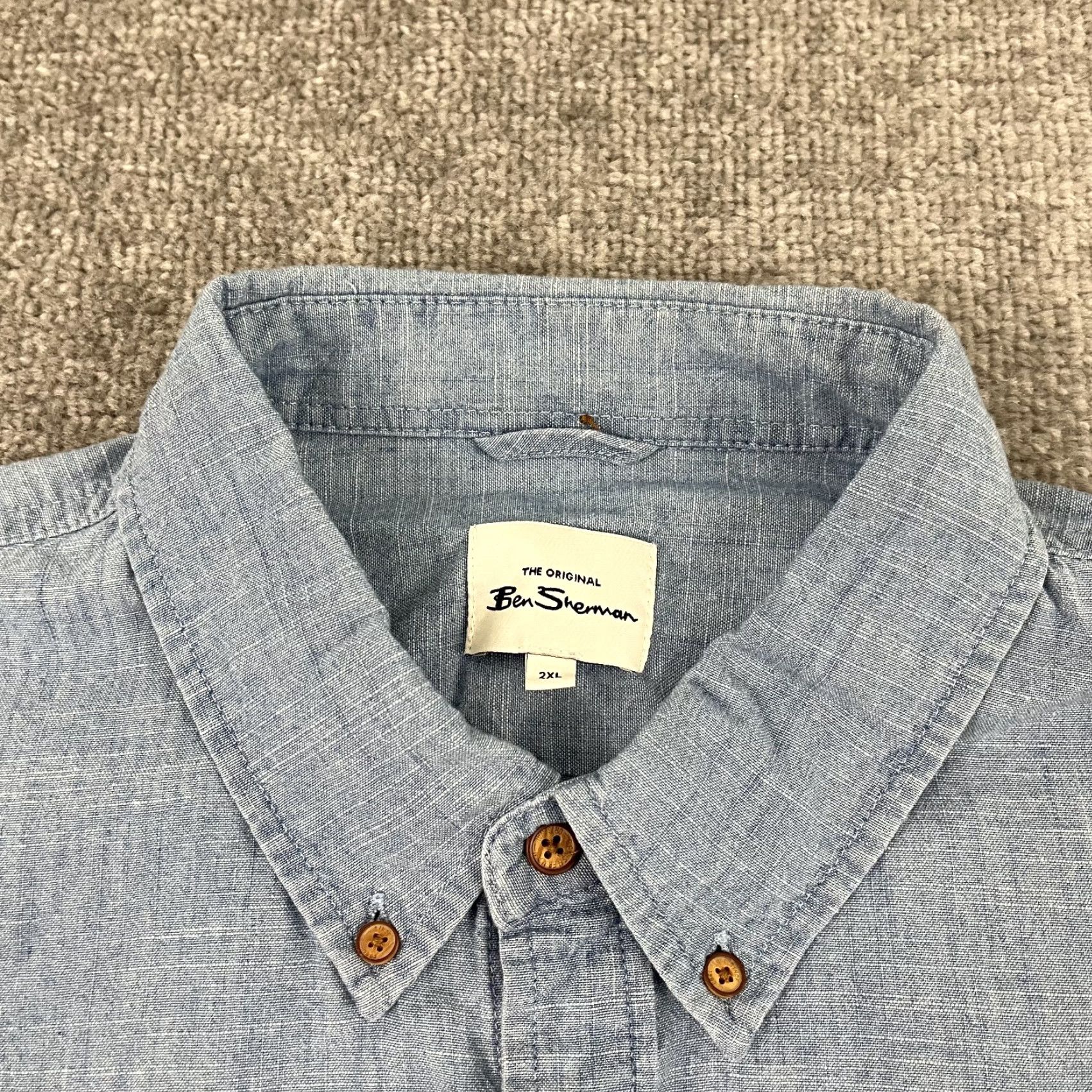 Ben Sherman VINTAGE Ben Sherman Shirt Mens 2XL Adult Blue Chambray Button-Down Casual Preppy Size US XXL / EU 58 / 5 - 4 Thumbnail