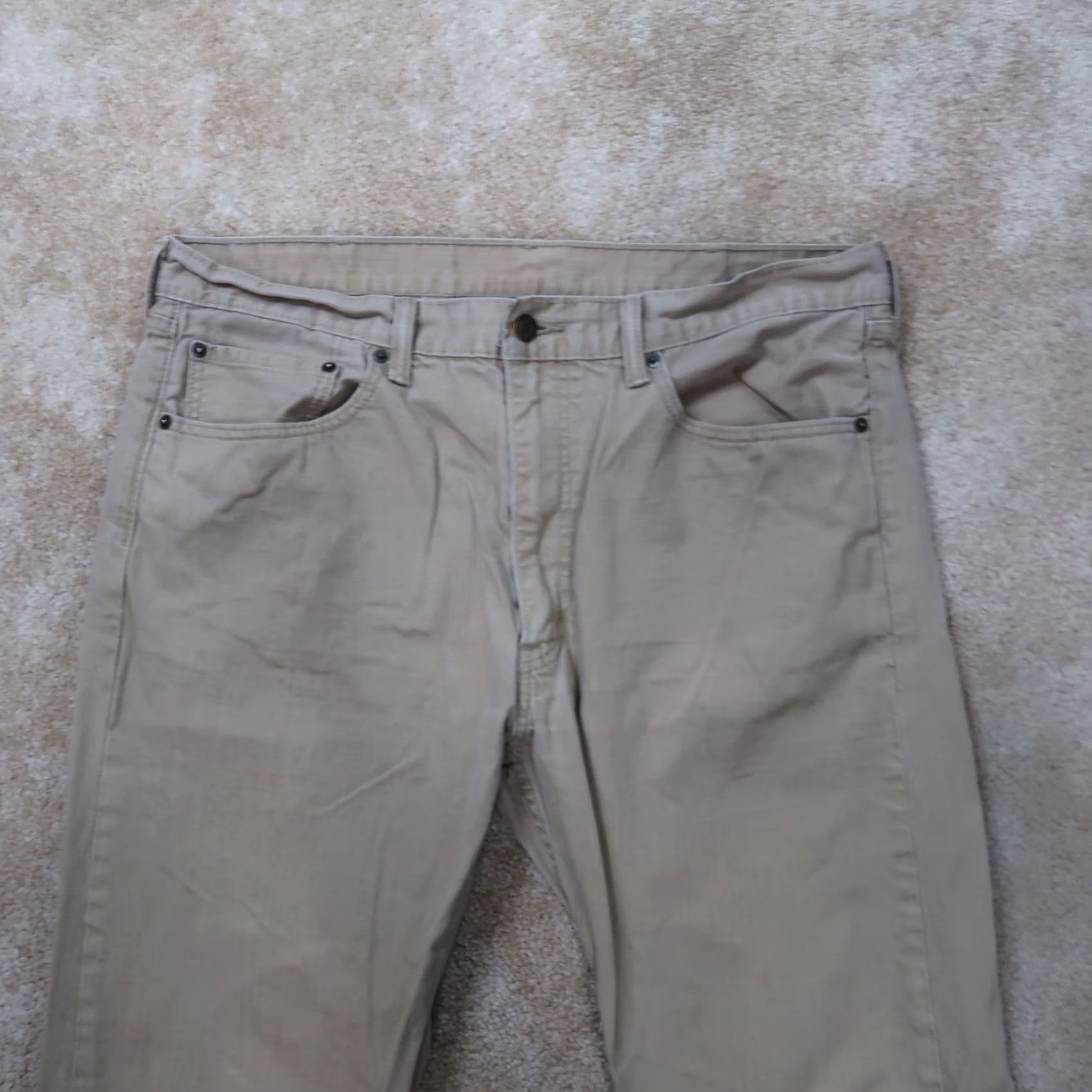 Levi's Levi's 505 Regular Fit Straight Leg Jeans Men 38x32 Beige Denim Size US 38 / EU 54 - 2 Thumbnail