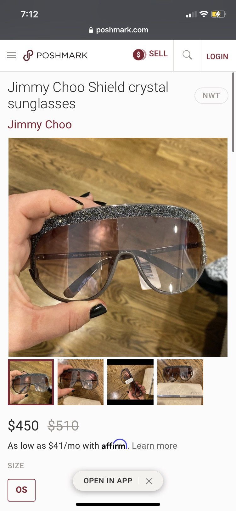 Jimmy Choo Jimmy choo swarovski shield sunglasses | Grailed