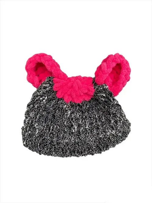 Handmade Handmade Knitted Hat Teddy Bear Bunny Style Tiktok Size ONE SIZE - 2 Thumbnail