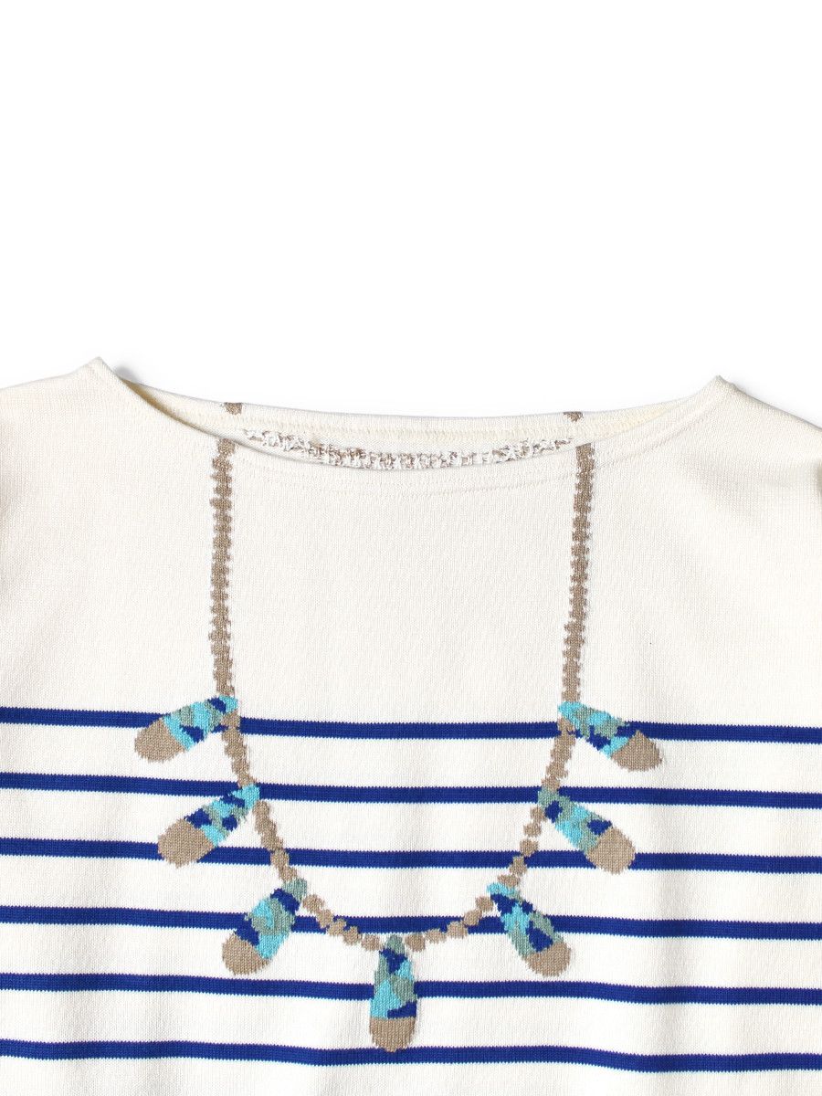 Kapital KAPITAL 12G Knit Boat Neck Sweatshirt Santo Domingo Necklace Size US L / EU 52-54 / 3 - 3 Thumbnail