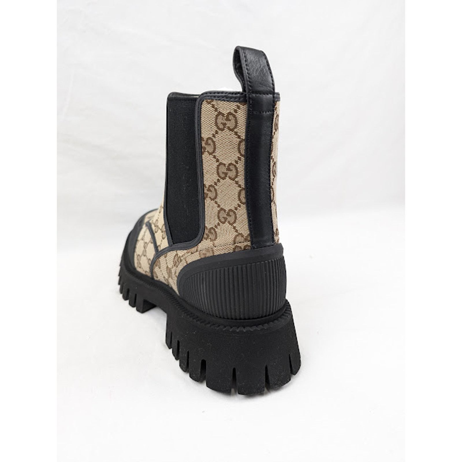 Gucci o1rshd1 Novo GG Canvas Chelsea Boots in Beige/Ebony Size US 11.5 / EU 44-45 - 9 Thumbnail