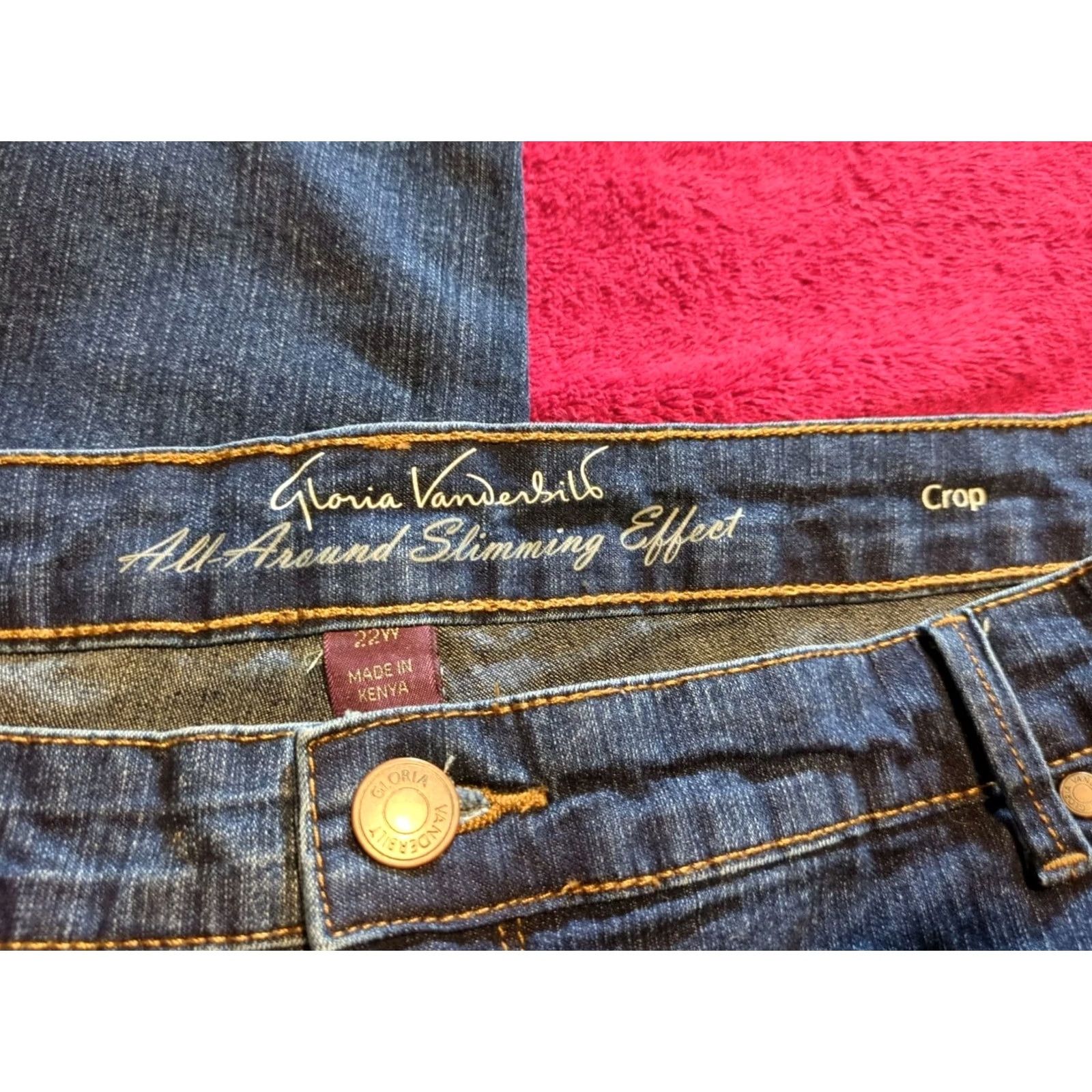 Gloria Vanderbilt Gloria Vanderbilt Crop Jeans Women Plus 22W Slim Denim 5-Pocket Medium Blue Slimming Stretch 26in Inseam Vintage? No Size 40" / US 18 - 2 Thumbnail