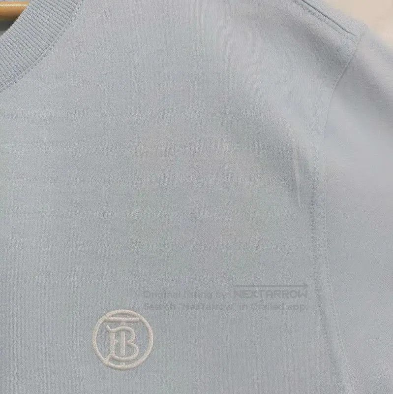 Burberry Burberry Light Blue Cotton Embroidered T-Shirt. Size US L / EU 52-54 / 3 - 5 Thumbnail