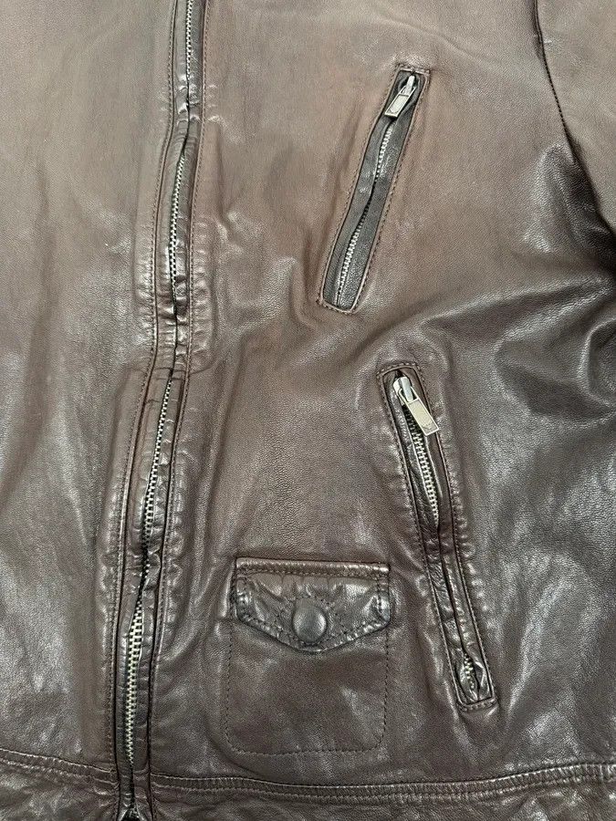 Armani 2000s Armani Brown Multi-Zips Leather Jacket Size US S / EU 44-46 / 1 - 10 Thumbnail