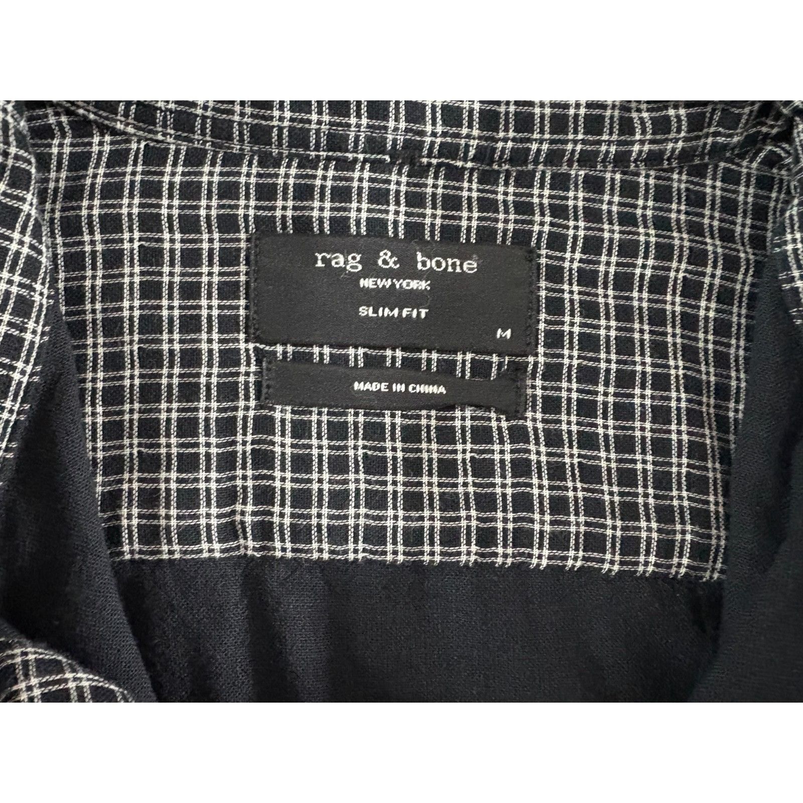 Rag & Bone Rag & Bone slim fit plaid lined Shirt size M color black whi Size US M / EU 48-50 / 2 - 2 Thumbnail